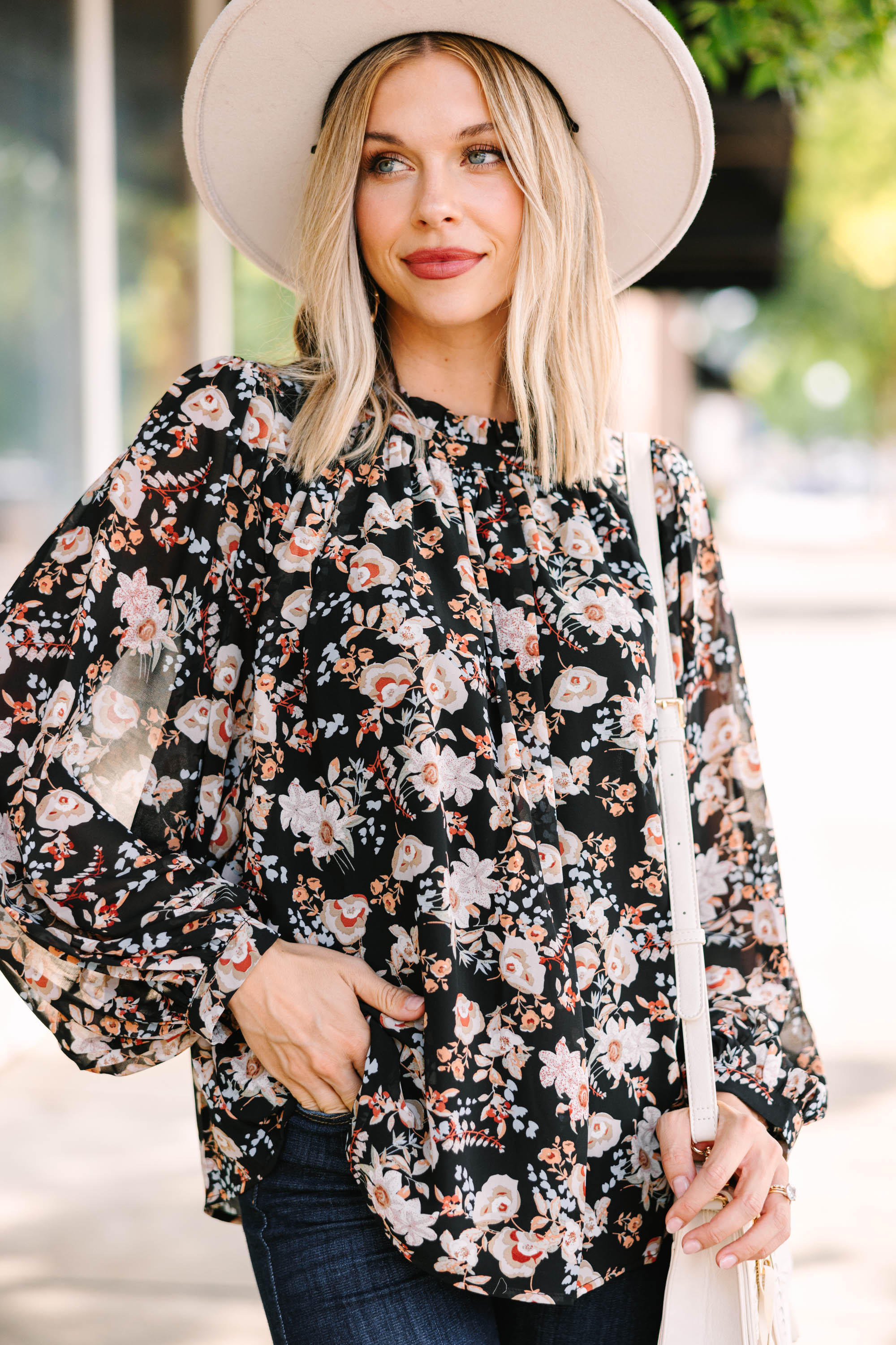 Gorgeous Day By Day Black Floral Blouse