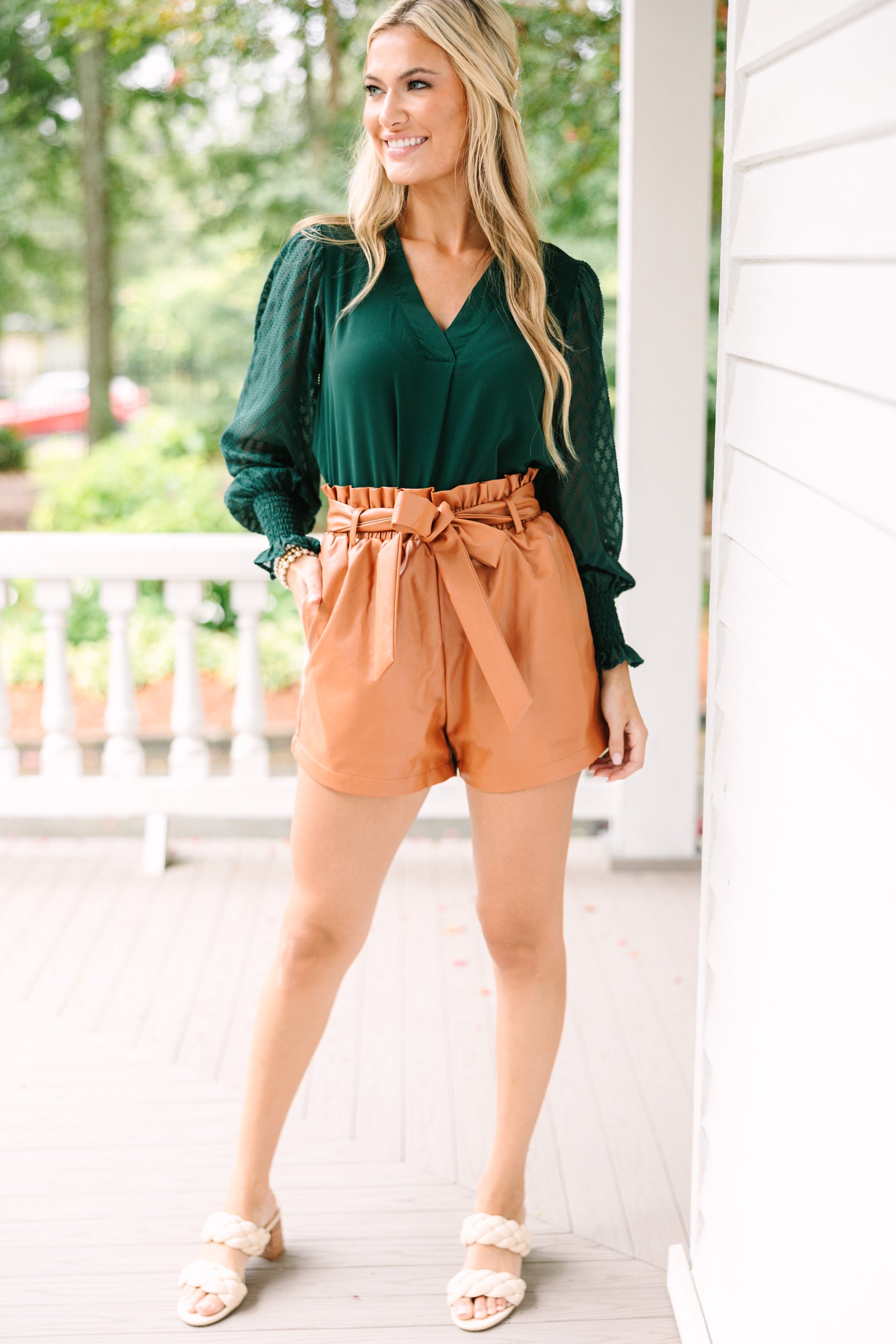 Stunning Hunter Green Best - Behavior Blouse