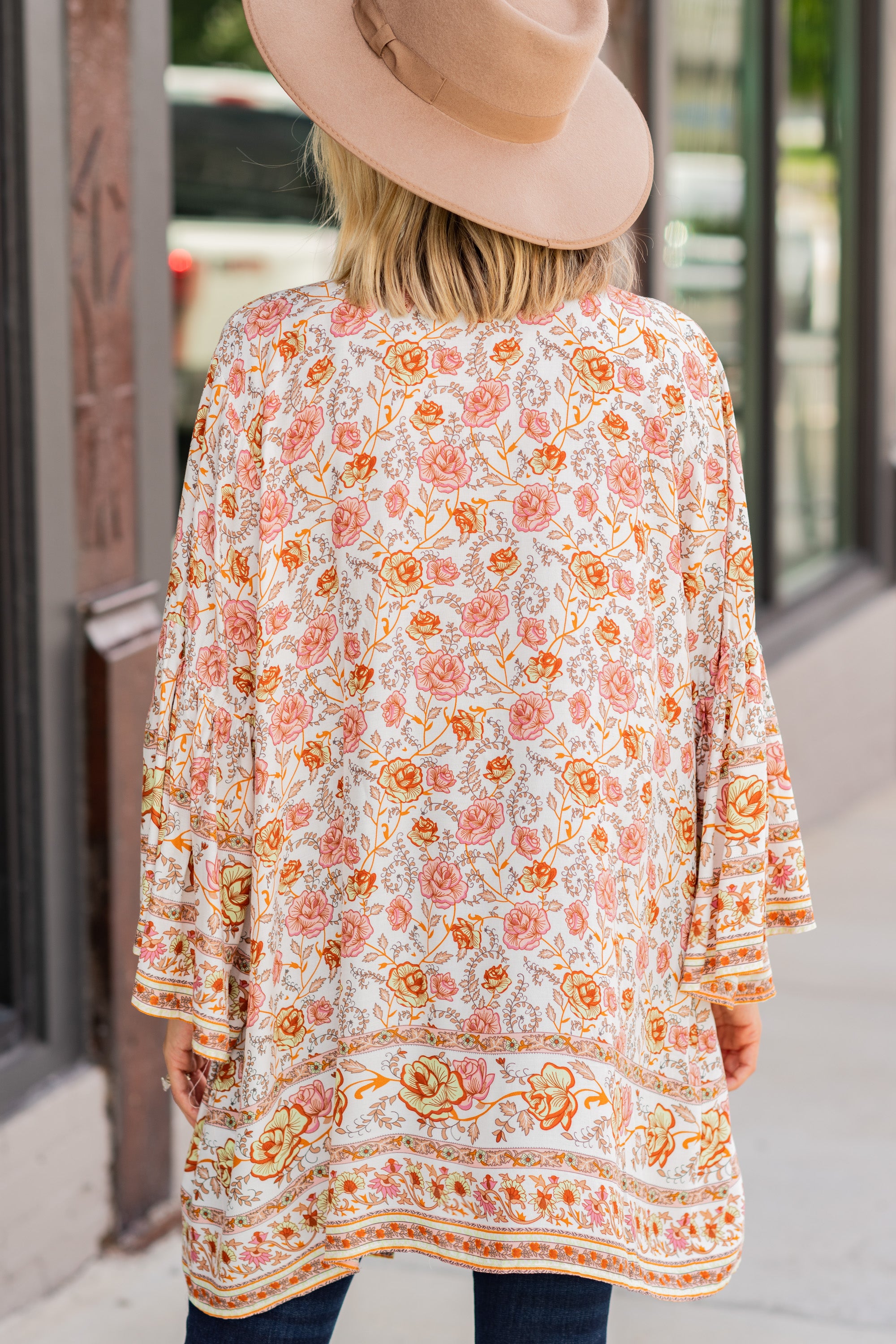 Indulgent White Mixed Print Kimono