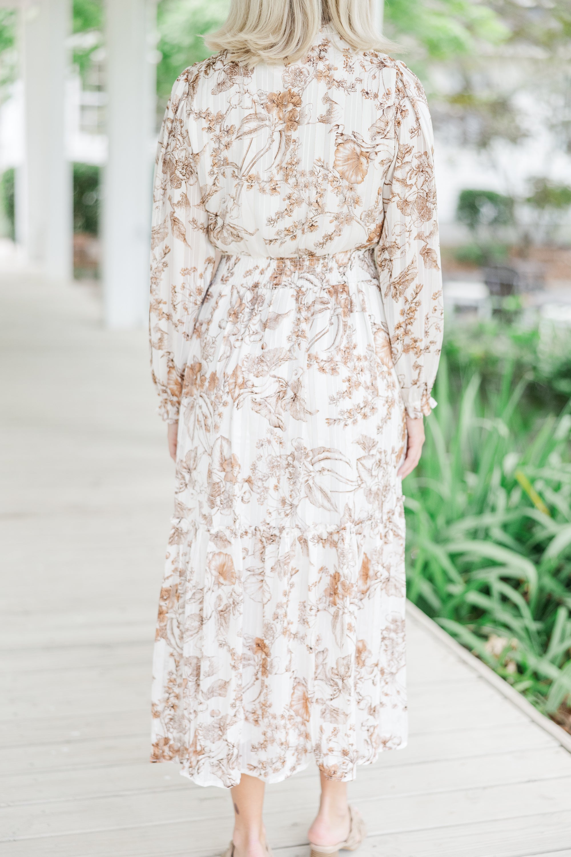 Discover Your Dream: Brown Toile Midi Dress