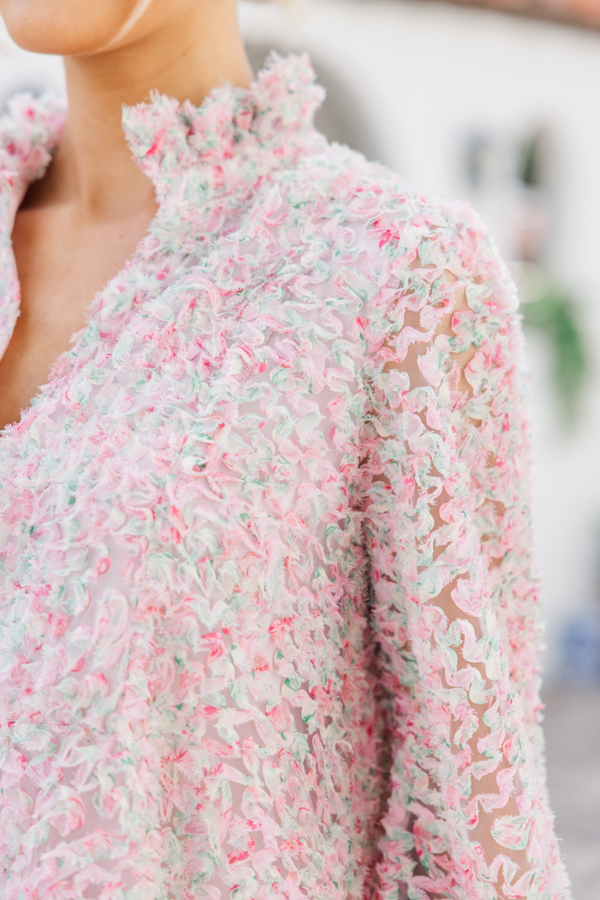 Enchanting Pink Floral Tulle Babydoll Dress - Always On My Mind