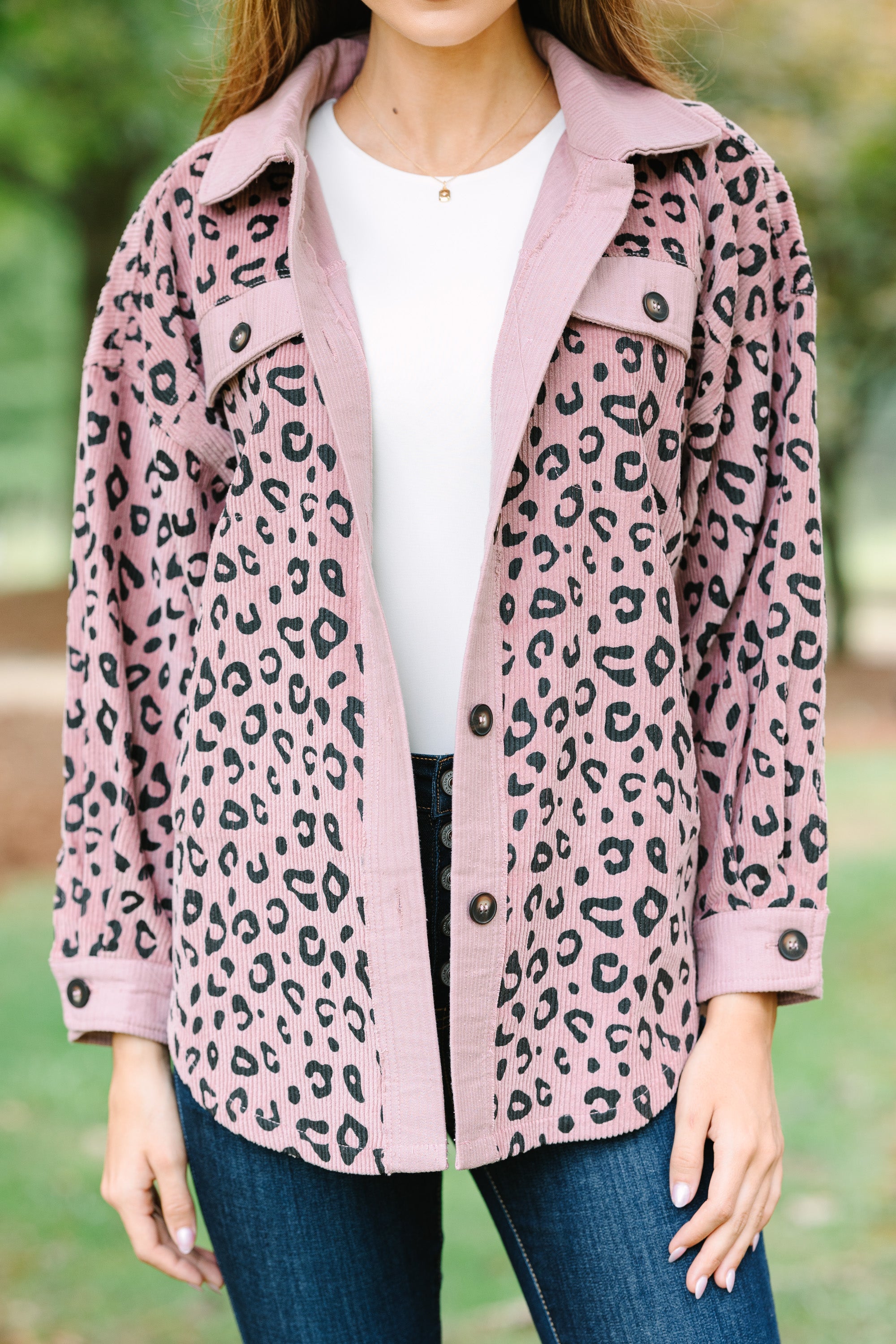 Leopard Print Corduroy Shacket for Fun Days