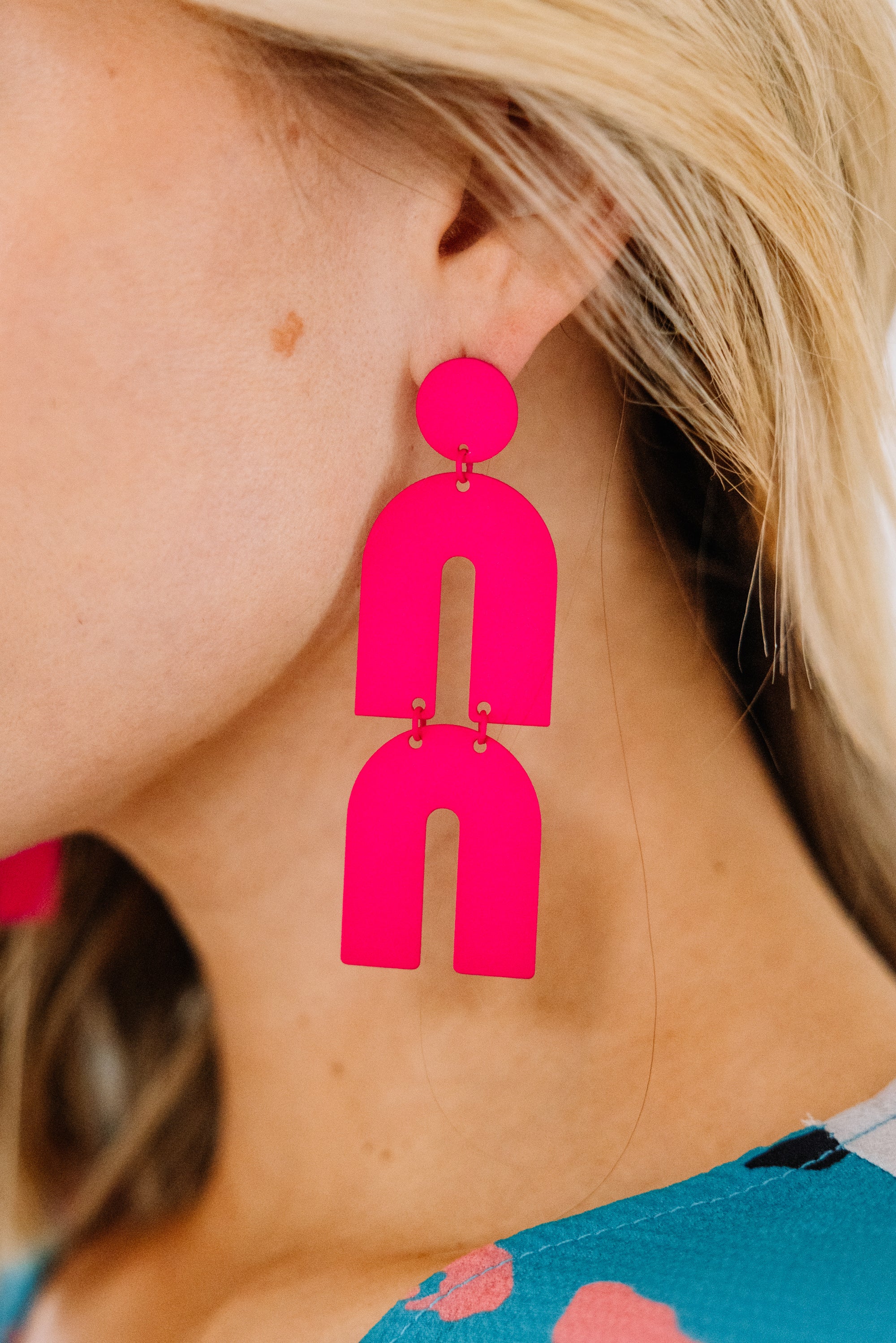 Gorgeous Hot Pink Fun Earrings