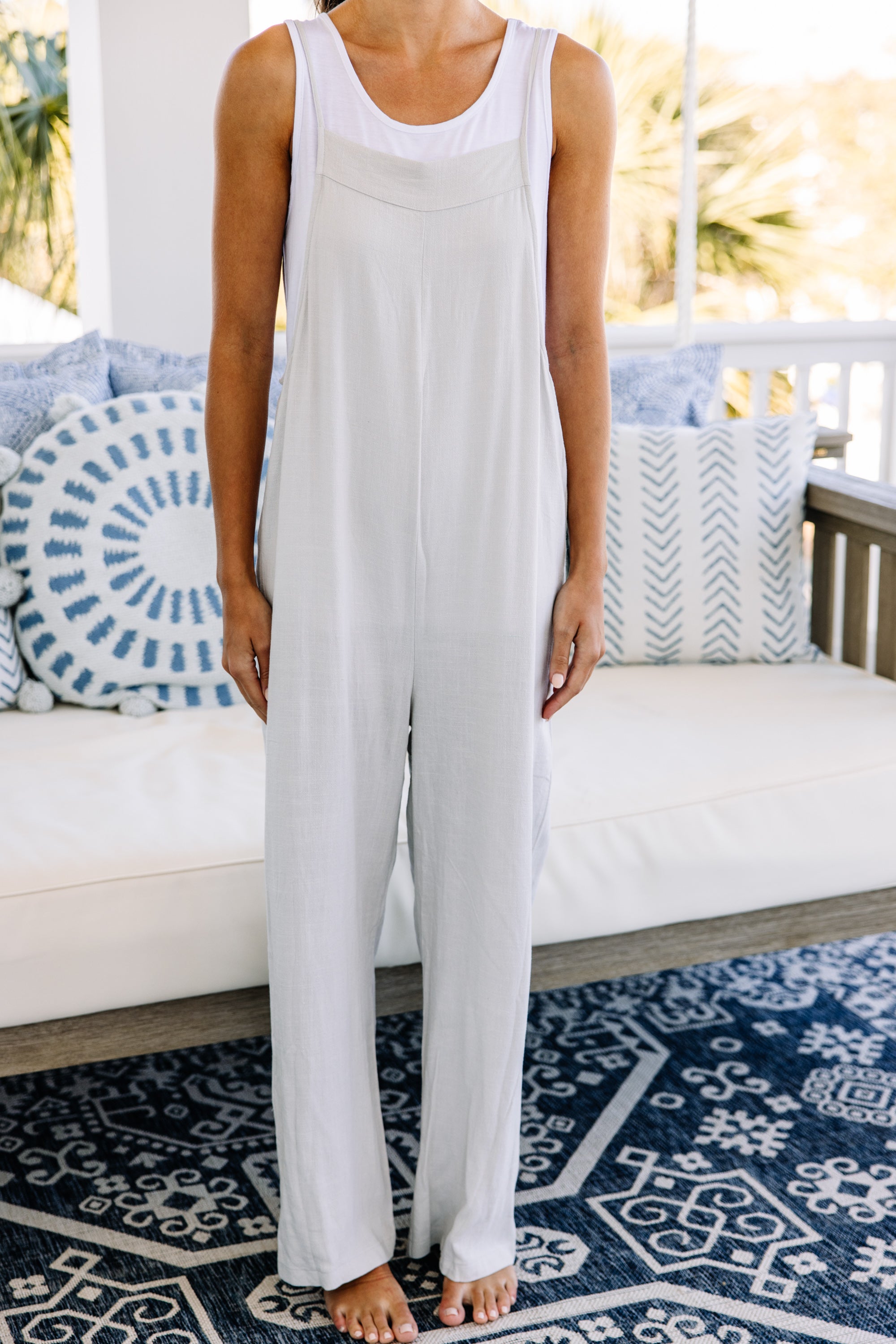 Gorgeous Ceramic White Linen Jumpsuit - Summer Must-Have!