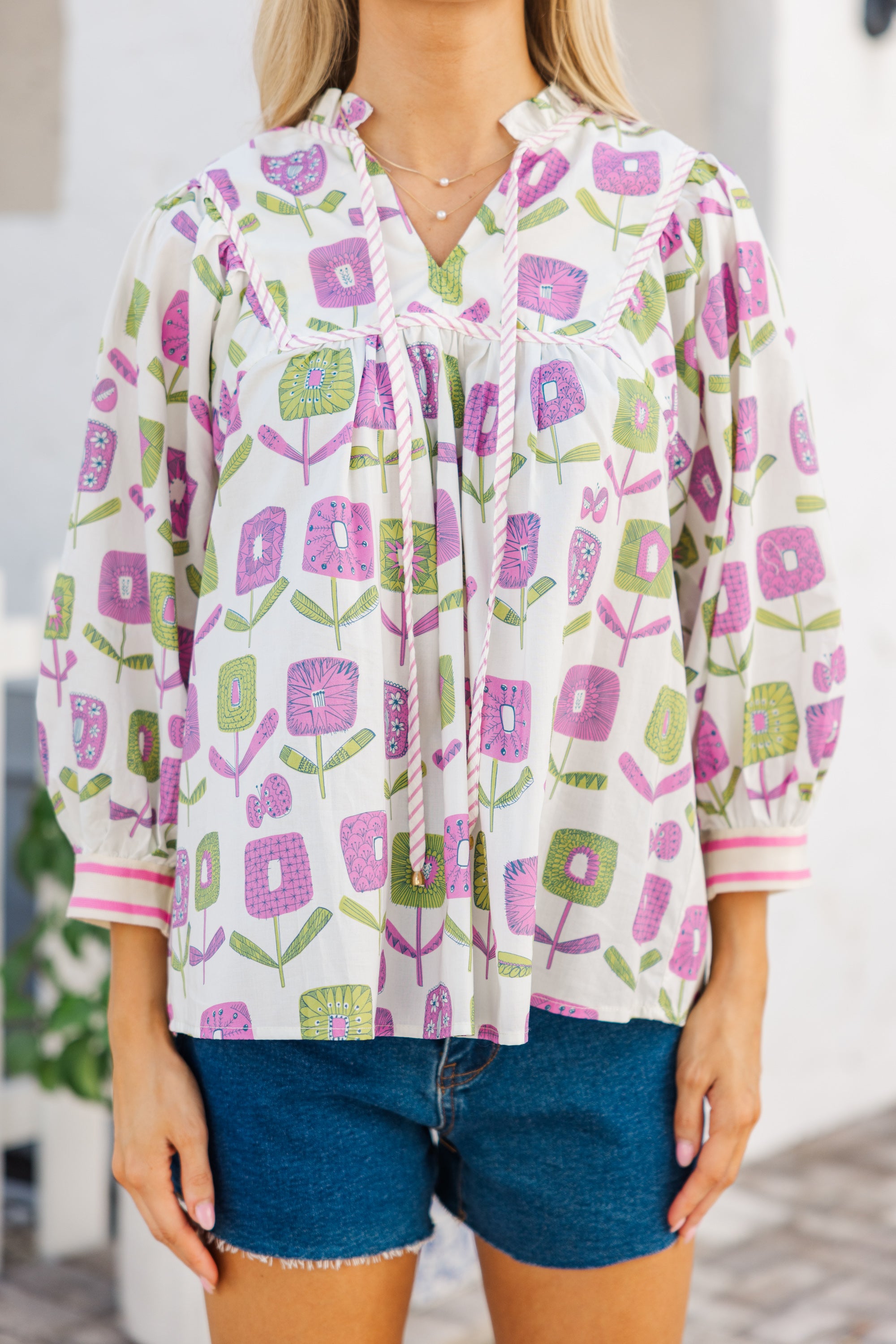 Enchanting Cream Floral Blouse: Find Your Inner Grace