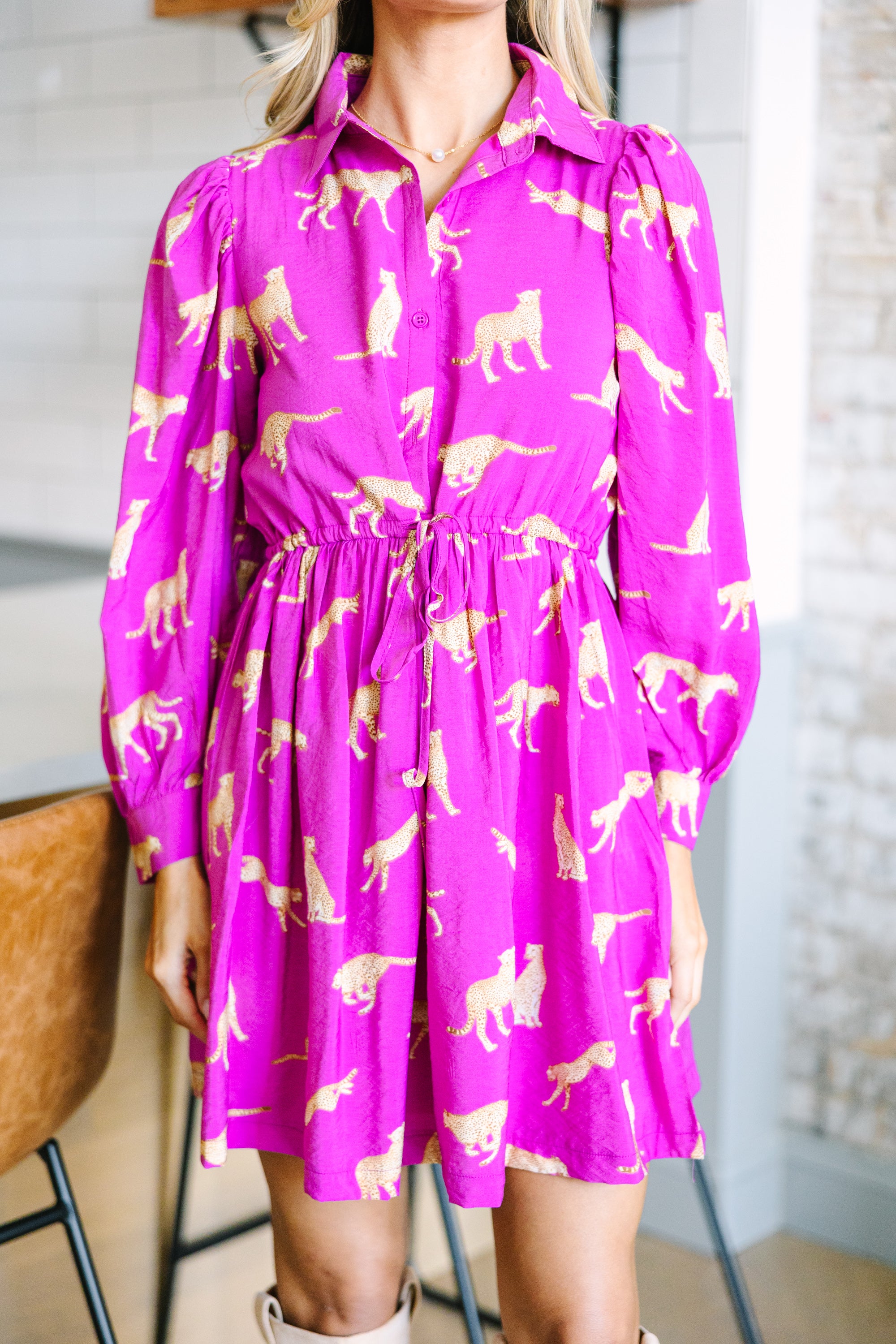 Alluring Magenta Cheetah Print Dress: A Fashion Must-Have