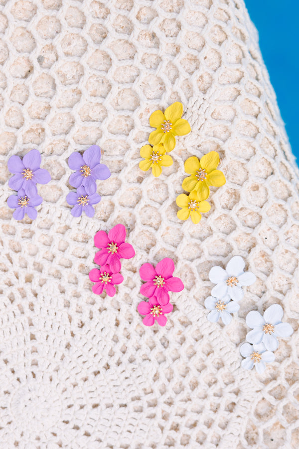 Gorgeous Full Bloom Yellow Floral Earrings for Spring