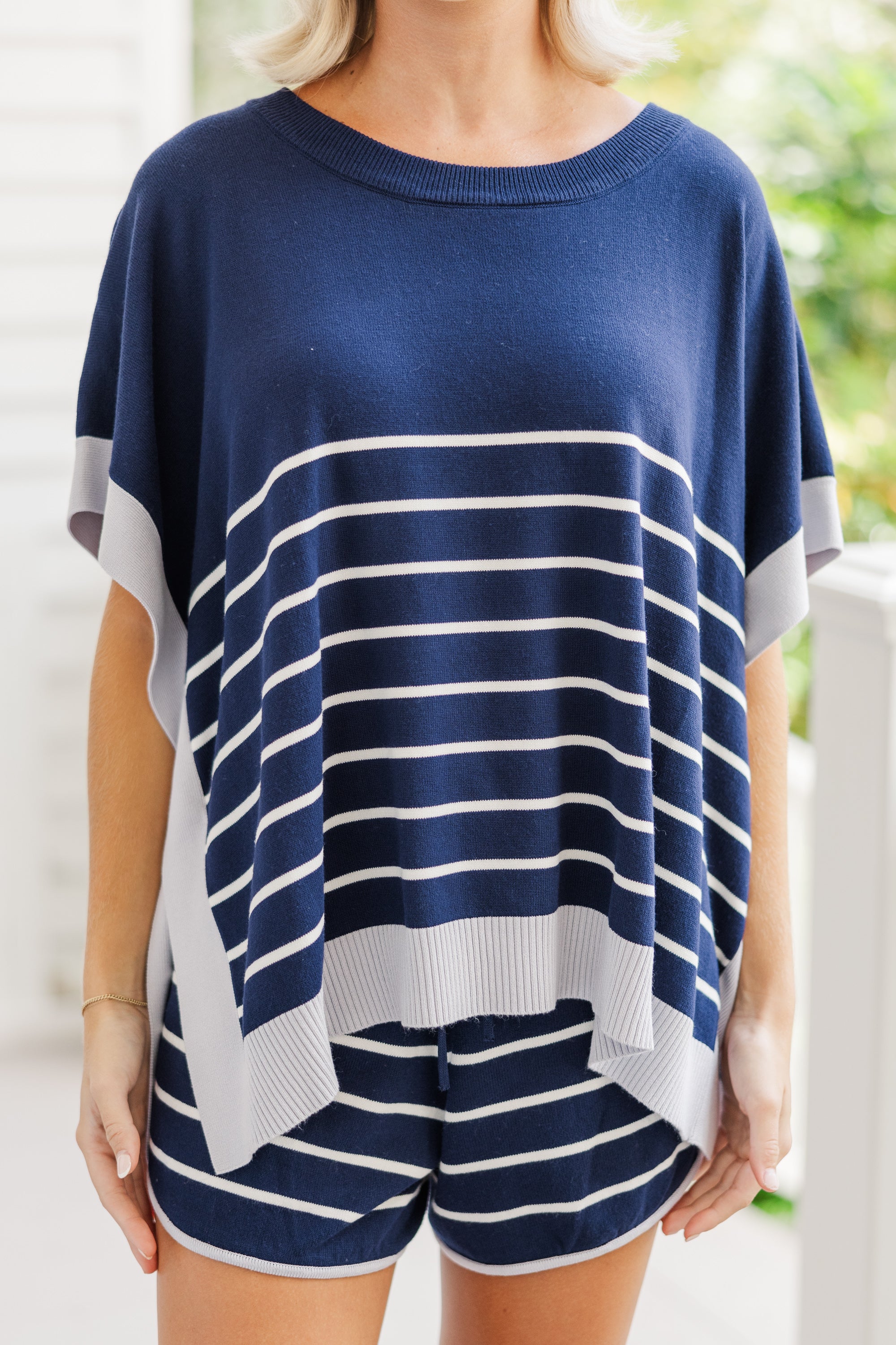 Craft Your Own Happiness with Navy Blue Striped Top