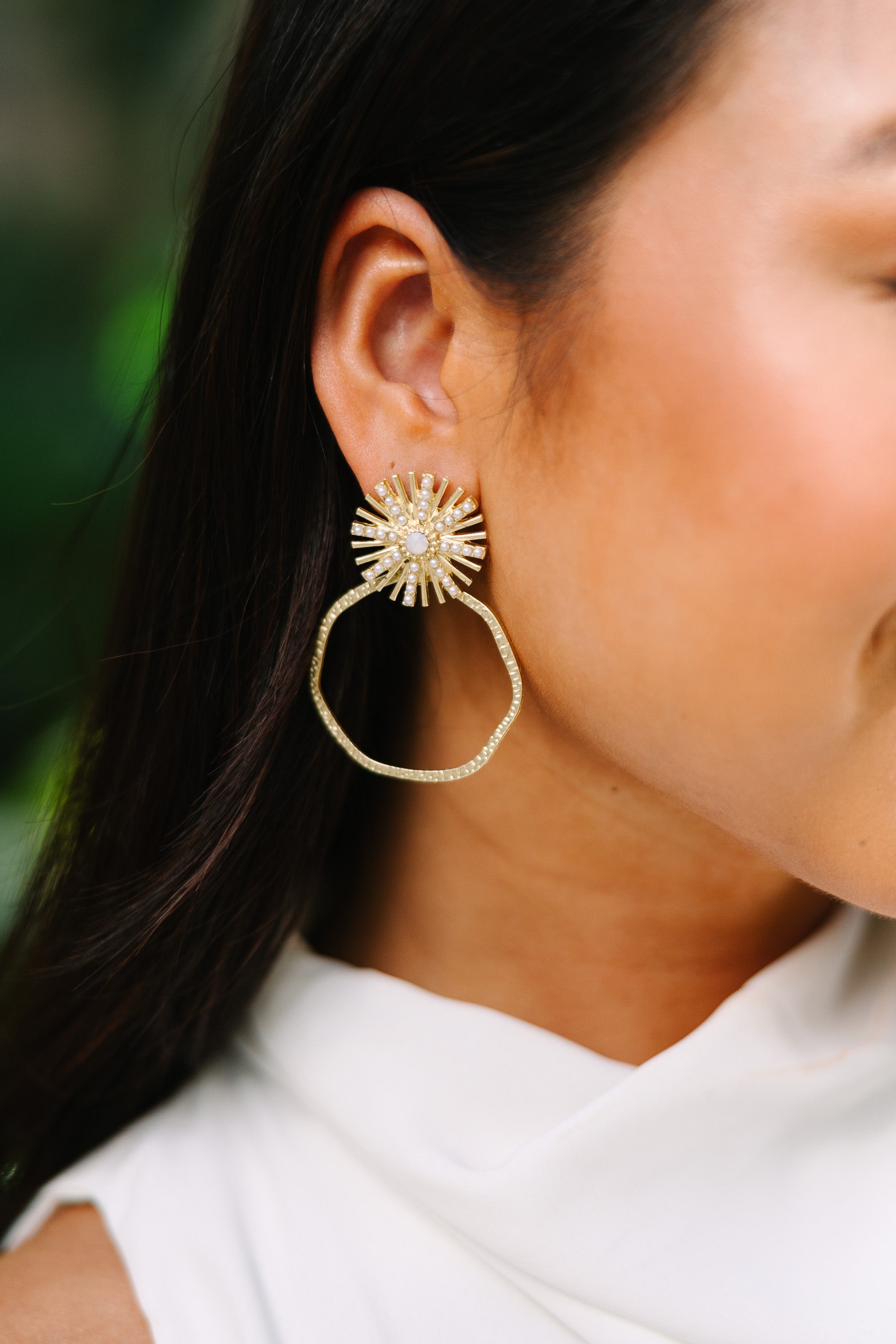 Enchanting Feel Your Love Moonstone Hoop Earrings