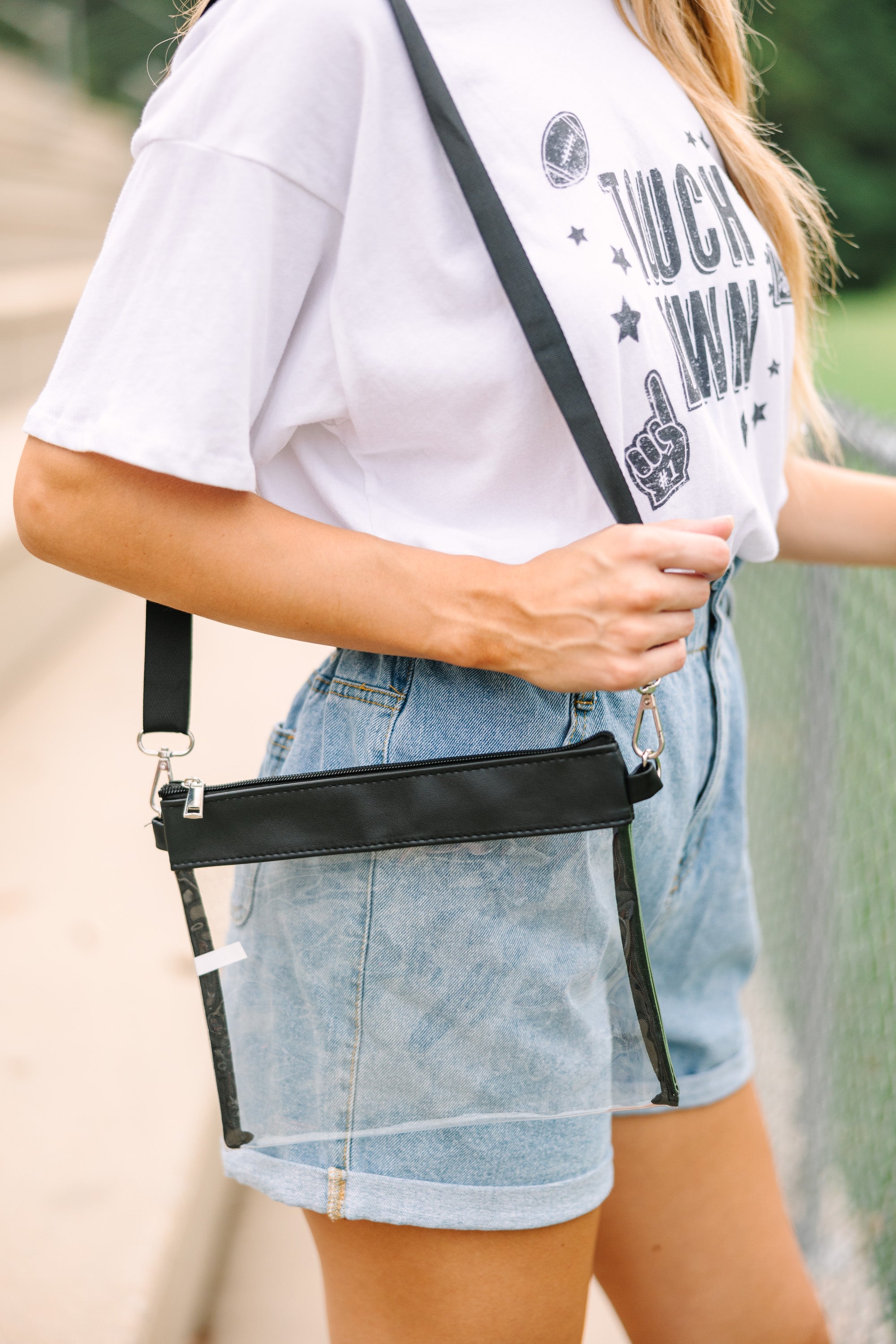 For The Win Stunning Black Clear Purse