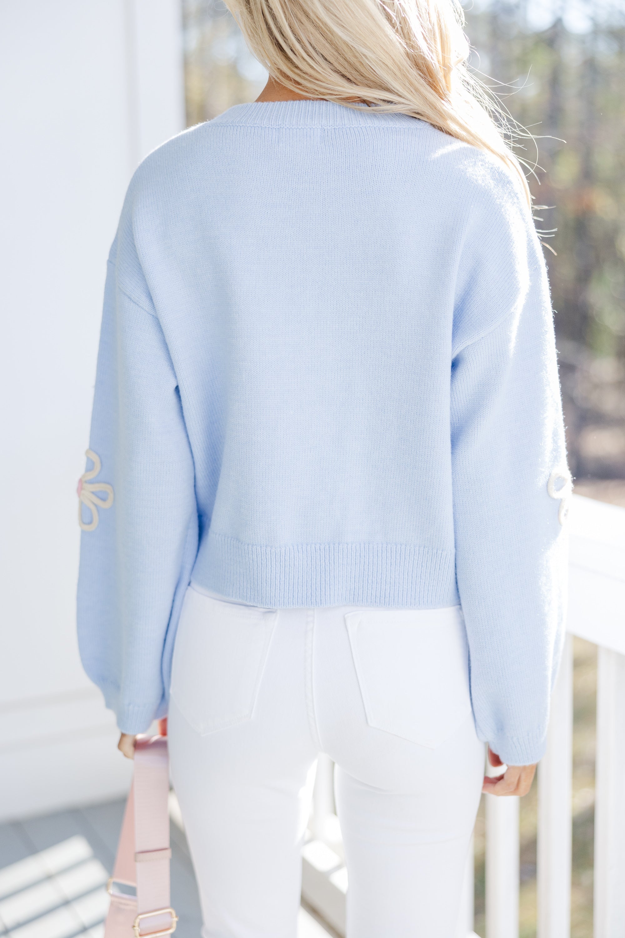 Gorgeous Femme Light Blue Floral Sweater