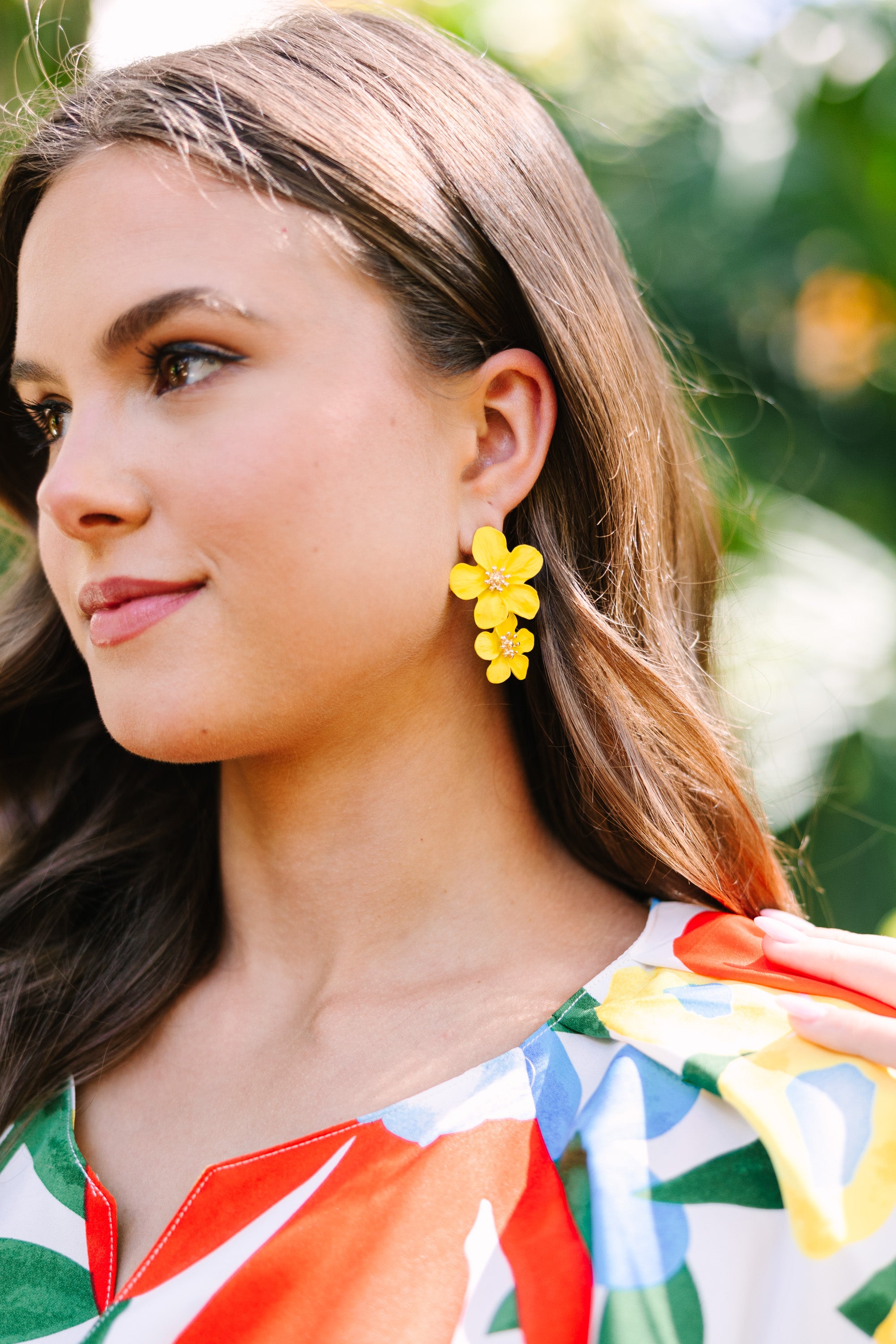 Gorgeous Full Bloom Yellow Floral Earrings for Spring