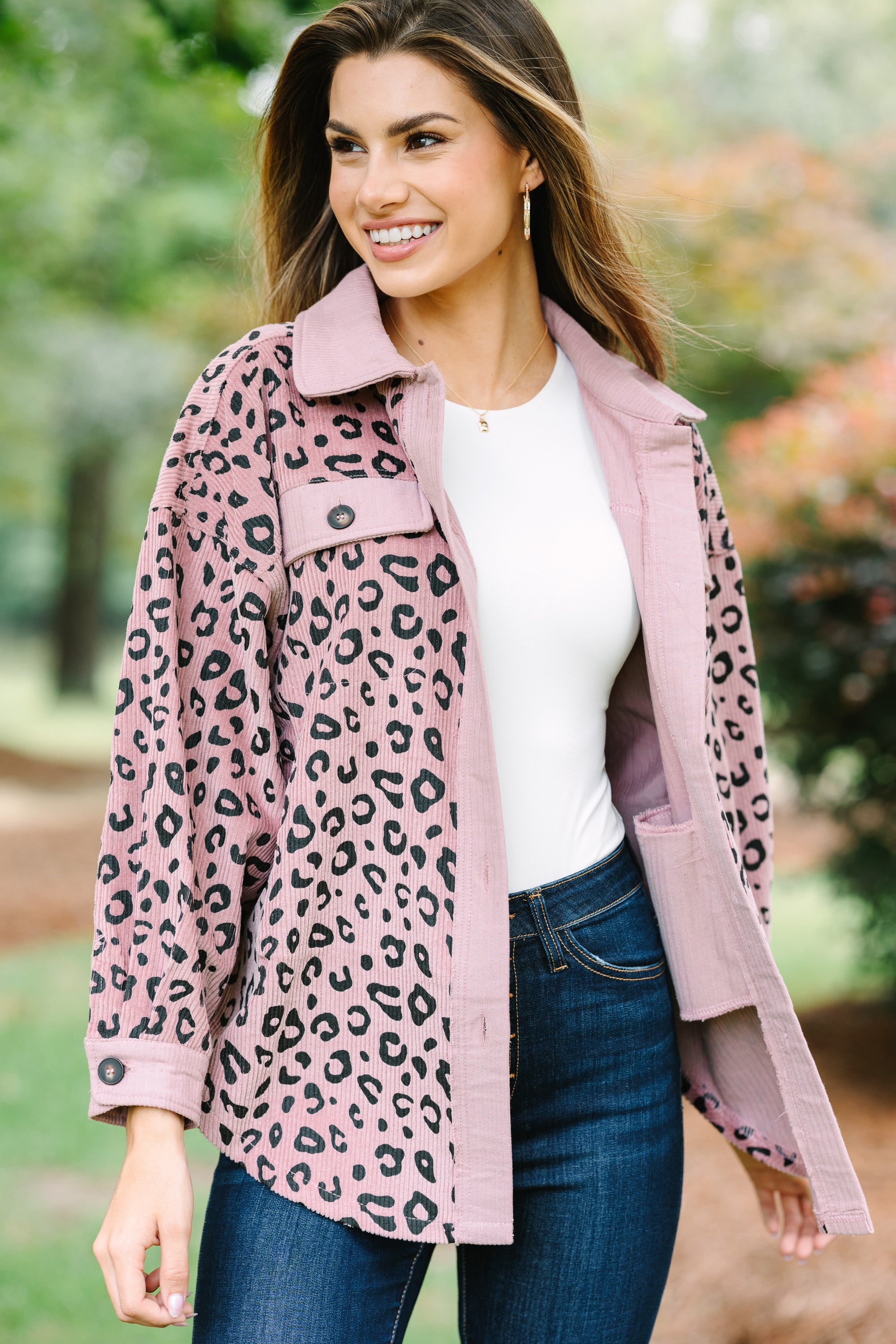 Leopard Print Corduroy Shacket for Fun Days