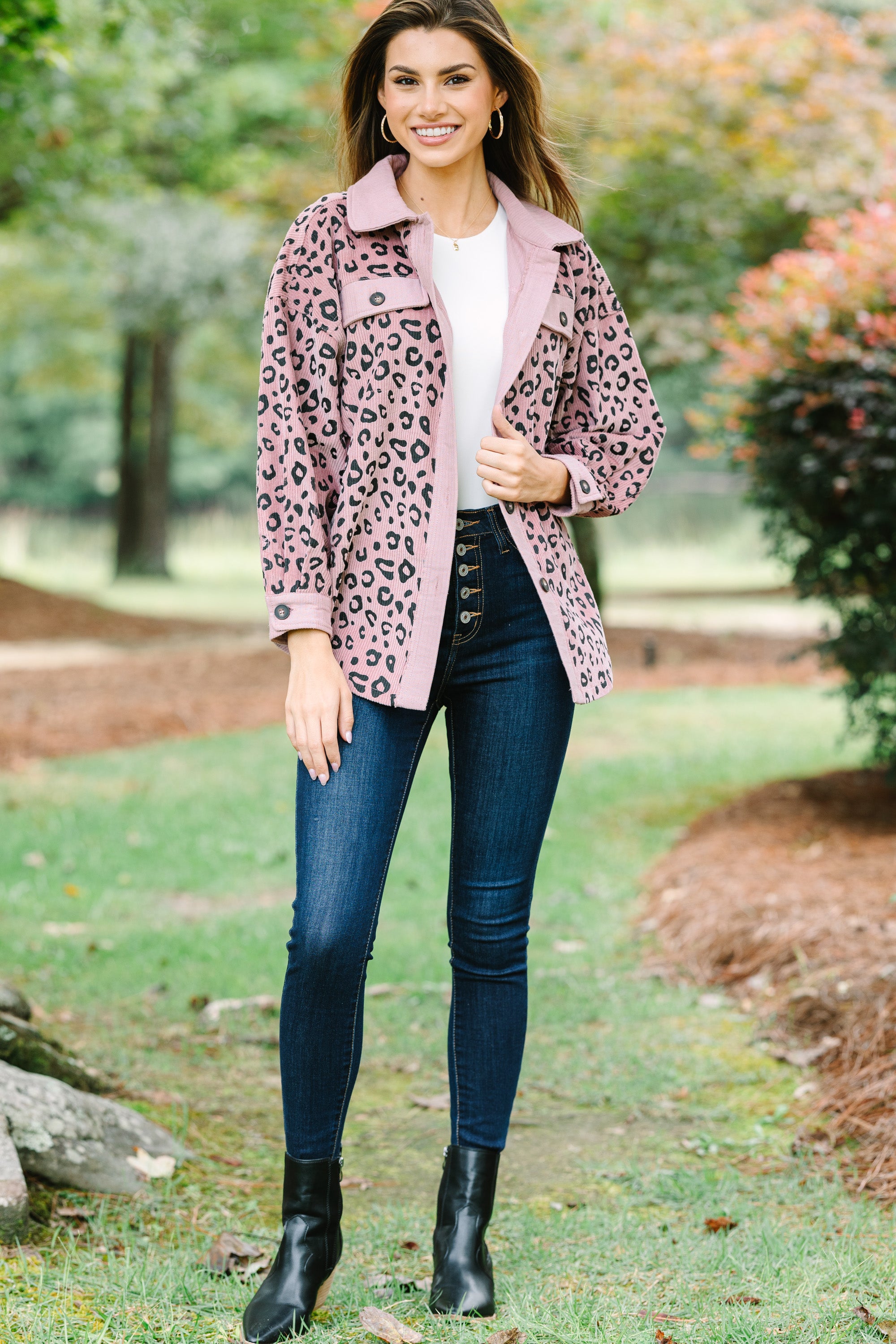 Leopard Print Corduroy Shacket for Fun Days