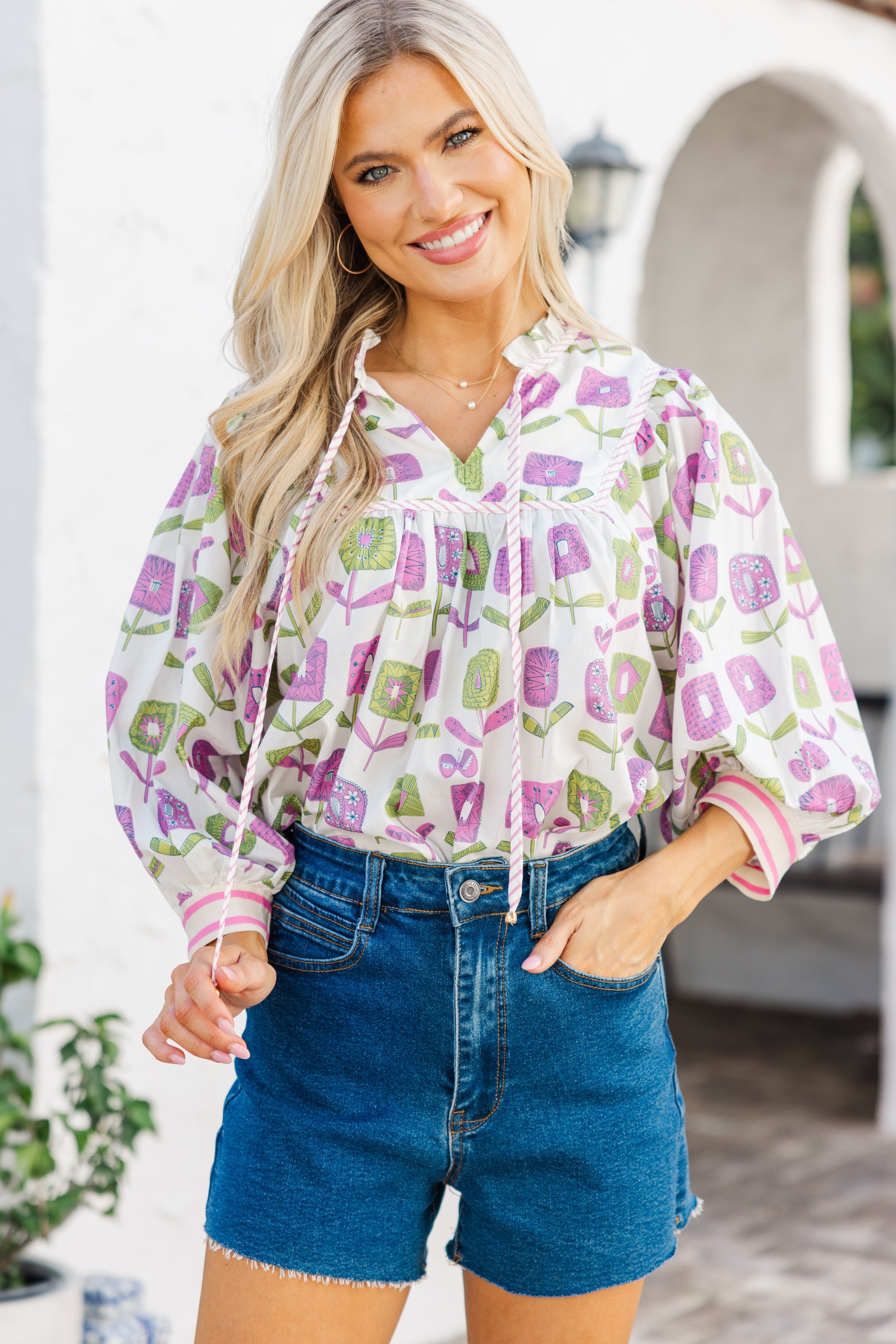 Enchanting Cream Floral Blouse: Find Your Inner Grace