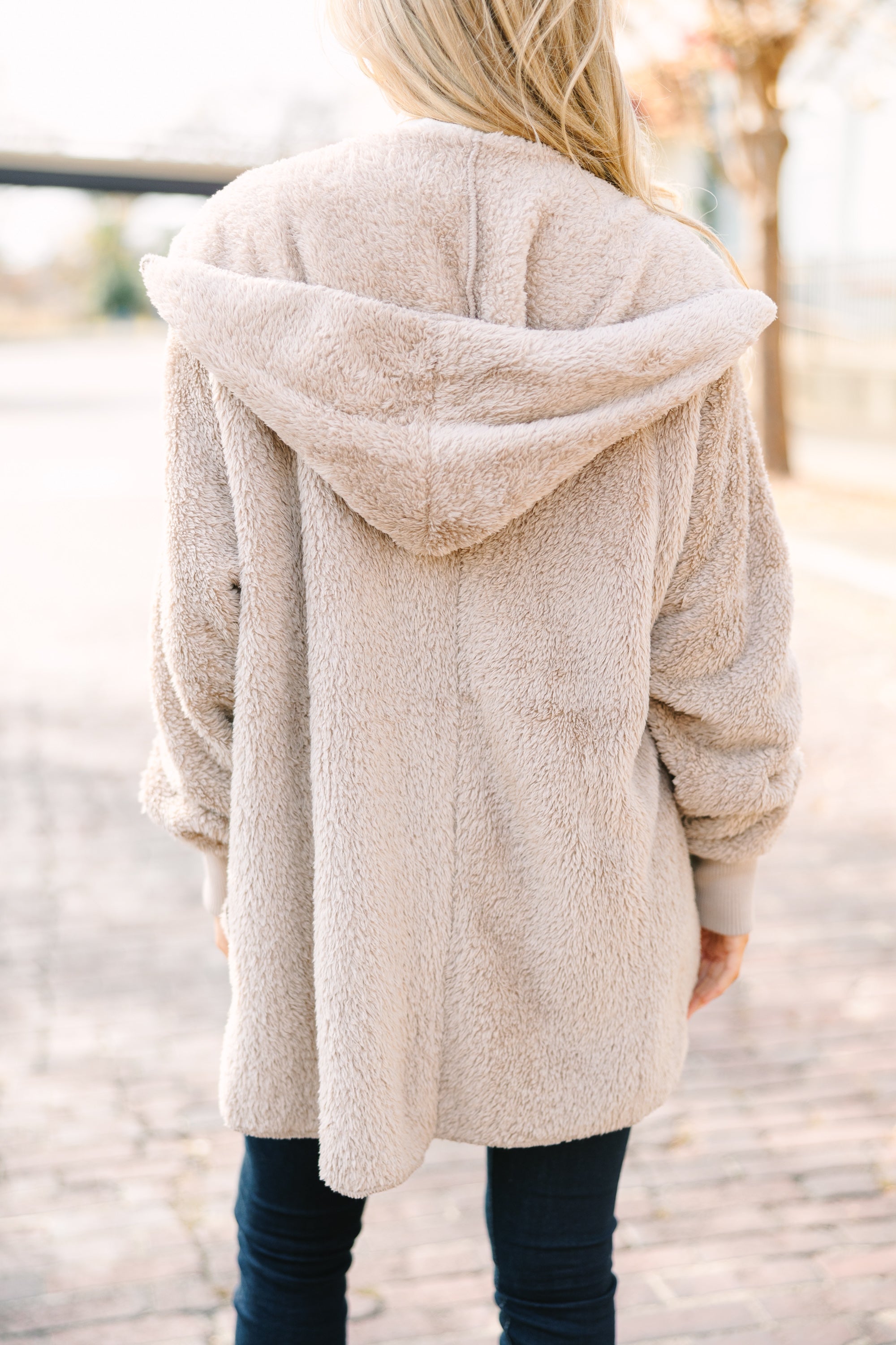 All An Act Taupe Brown Faux Fur Cozy Winter Jacket