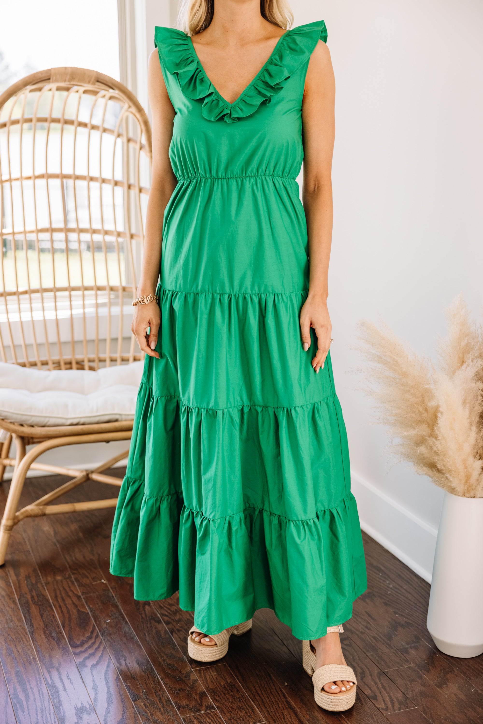 Stunning Kelly Green Around We Go Maxi Dress