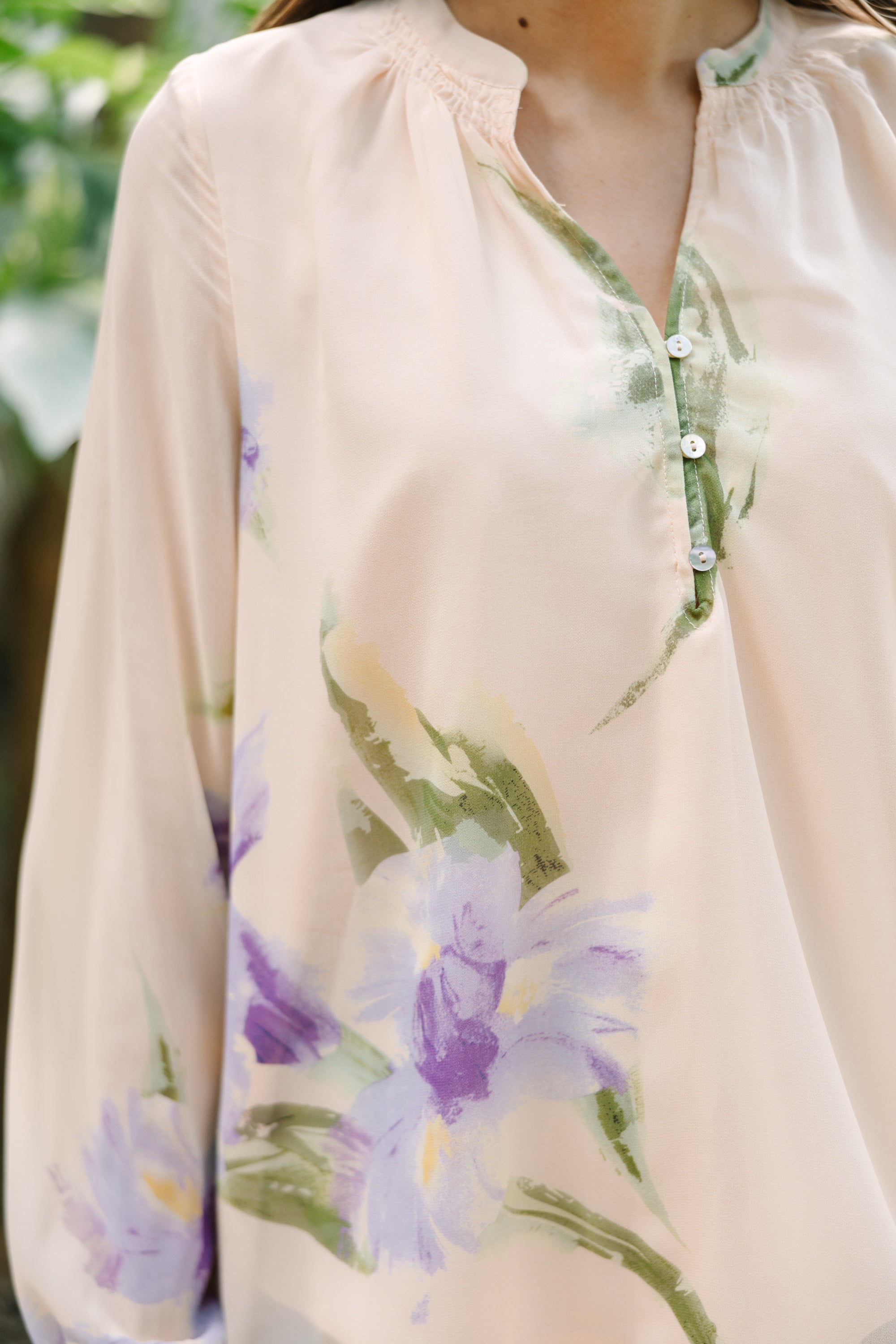 Irresistible Fresh Start Peach Pink Floral Blouse