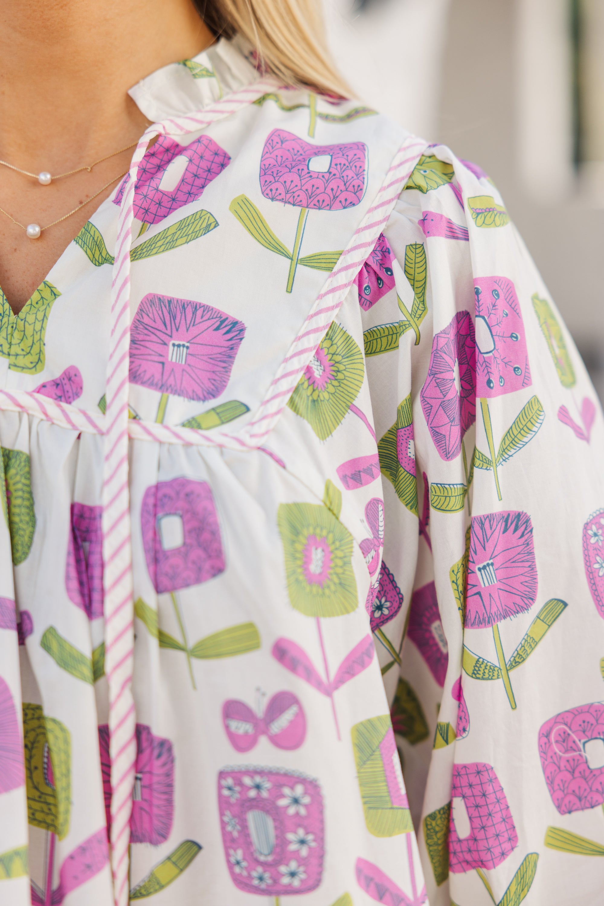 Enchanting Cream Floral Blouse: Find Your Inner Grace