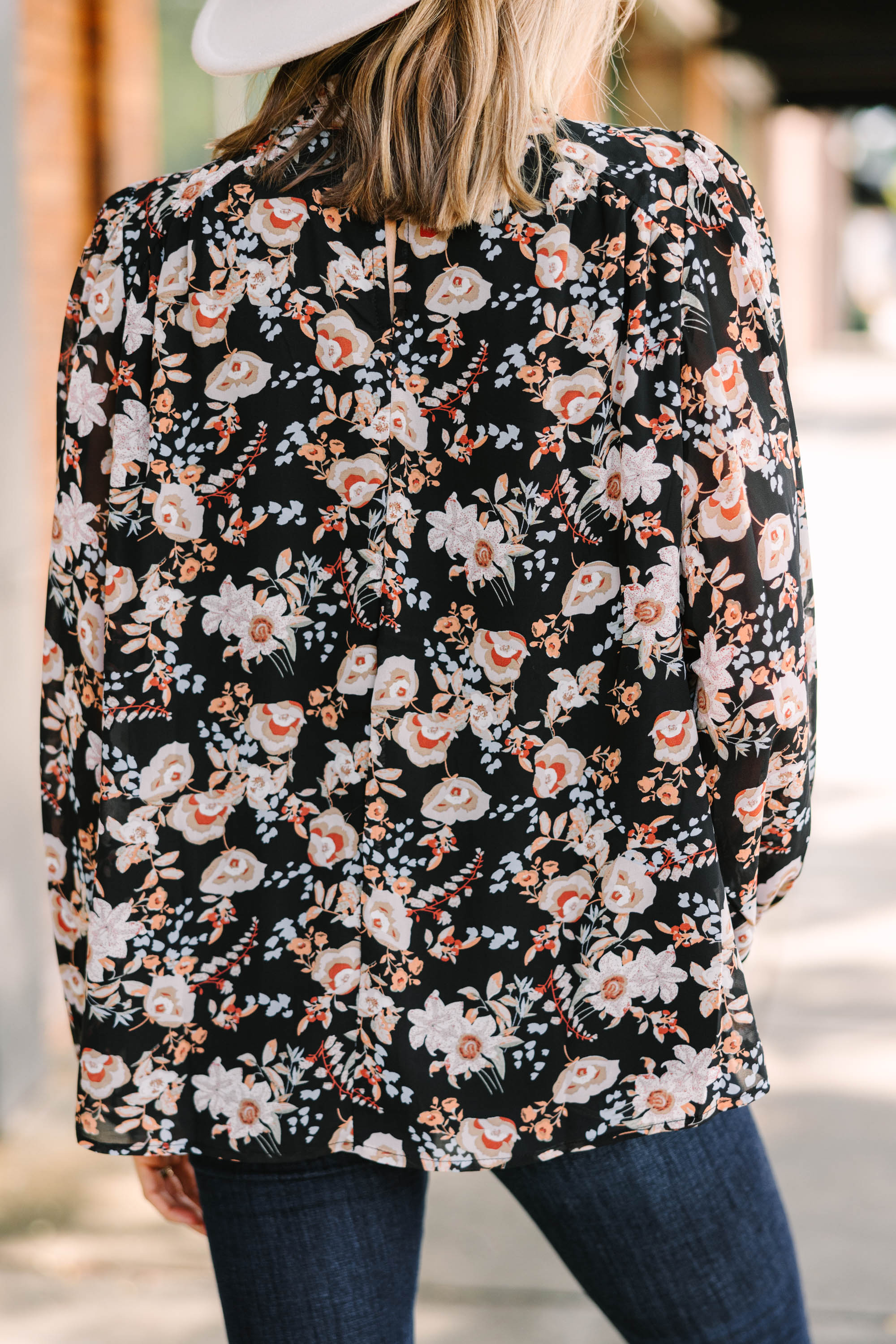 Gorgeous Day By Day Black Floral Blouse
