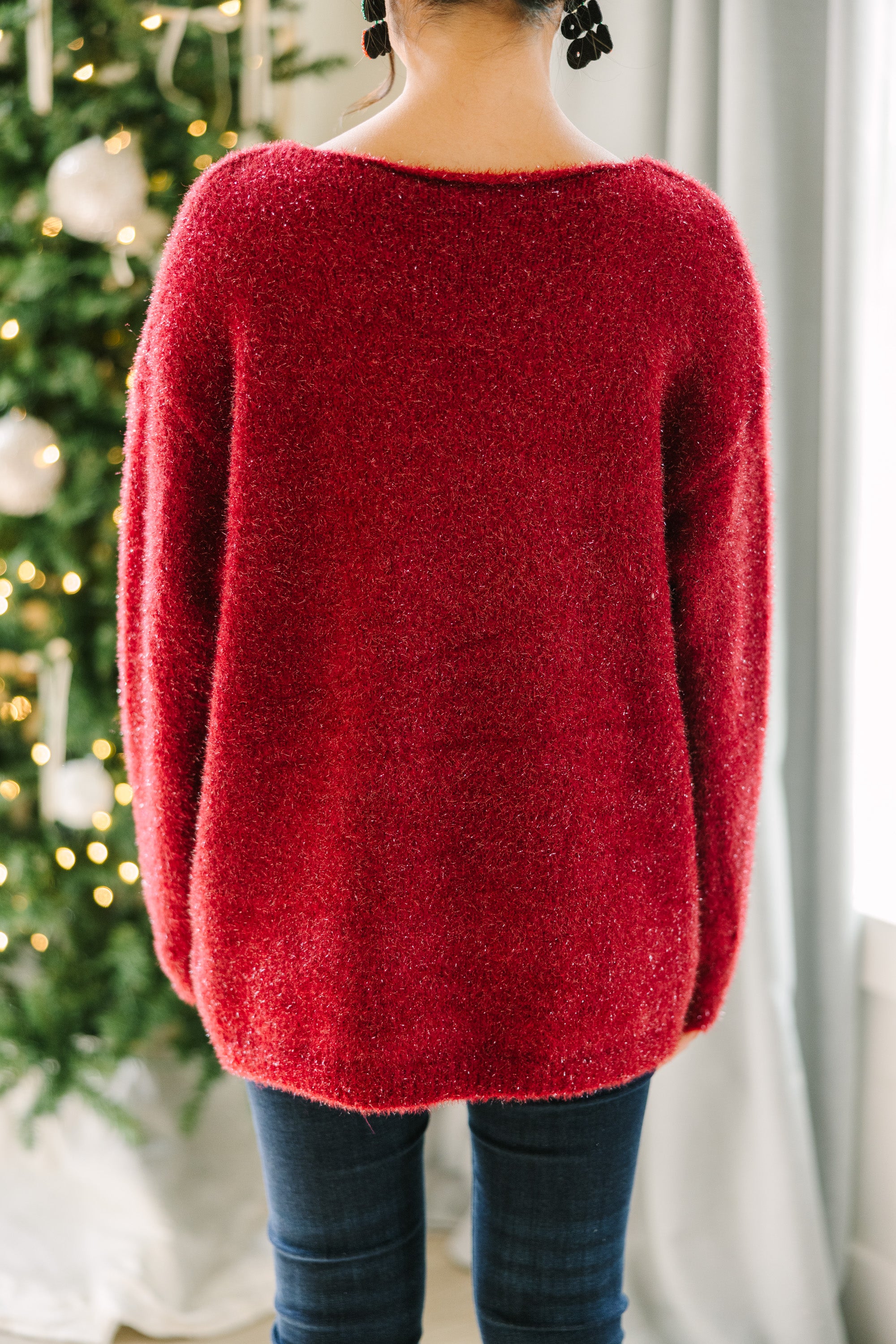 Irresistible Burgundy Red Drop Shoulder Sweater - Beat You To It