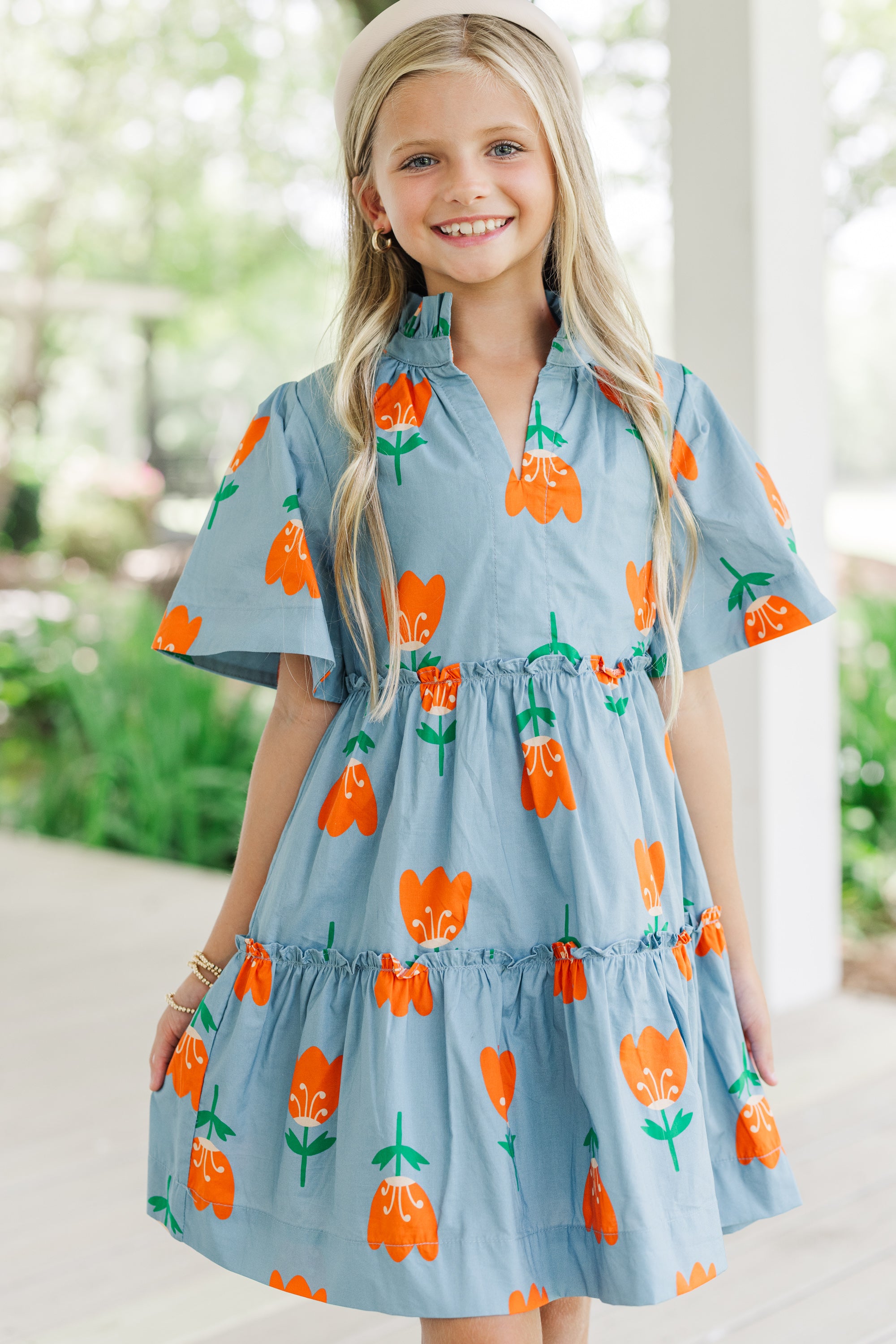 Girls' Enchanting Blue Floral Dress: Feel Your Best!