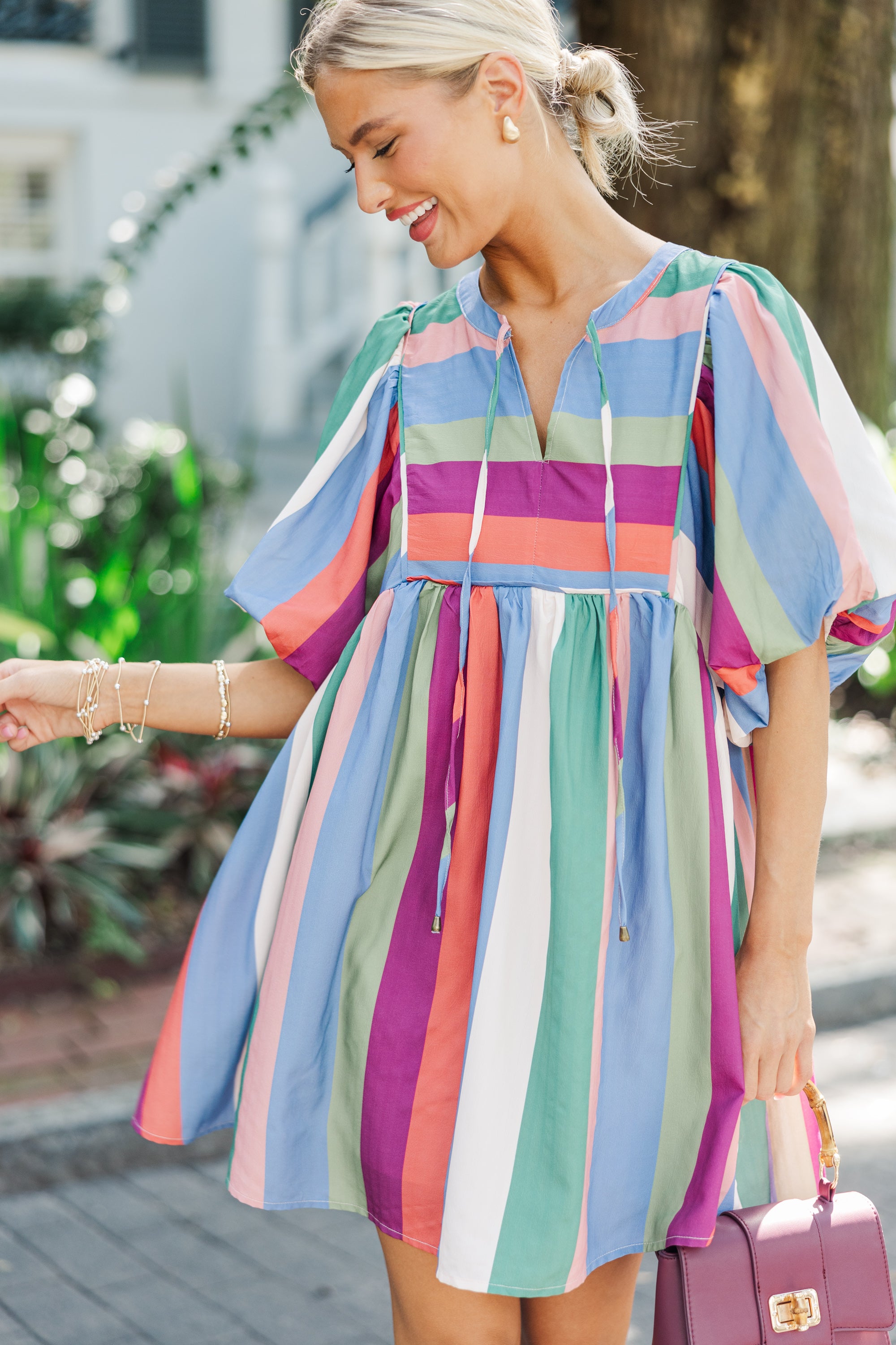 A Moment In Time: Denim Blue Striped Babydoll Dress - Fall's Cutest Find!