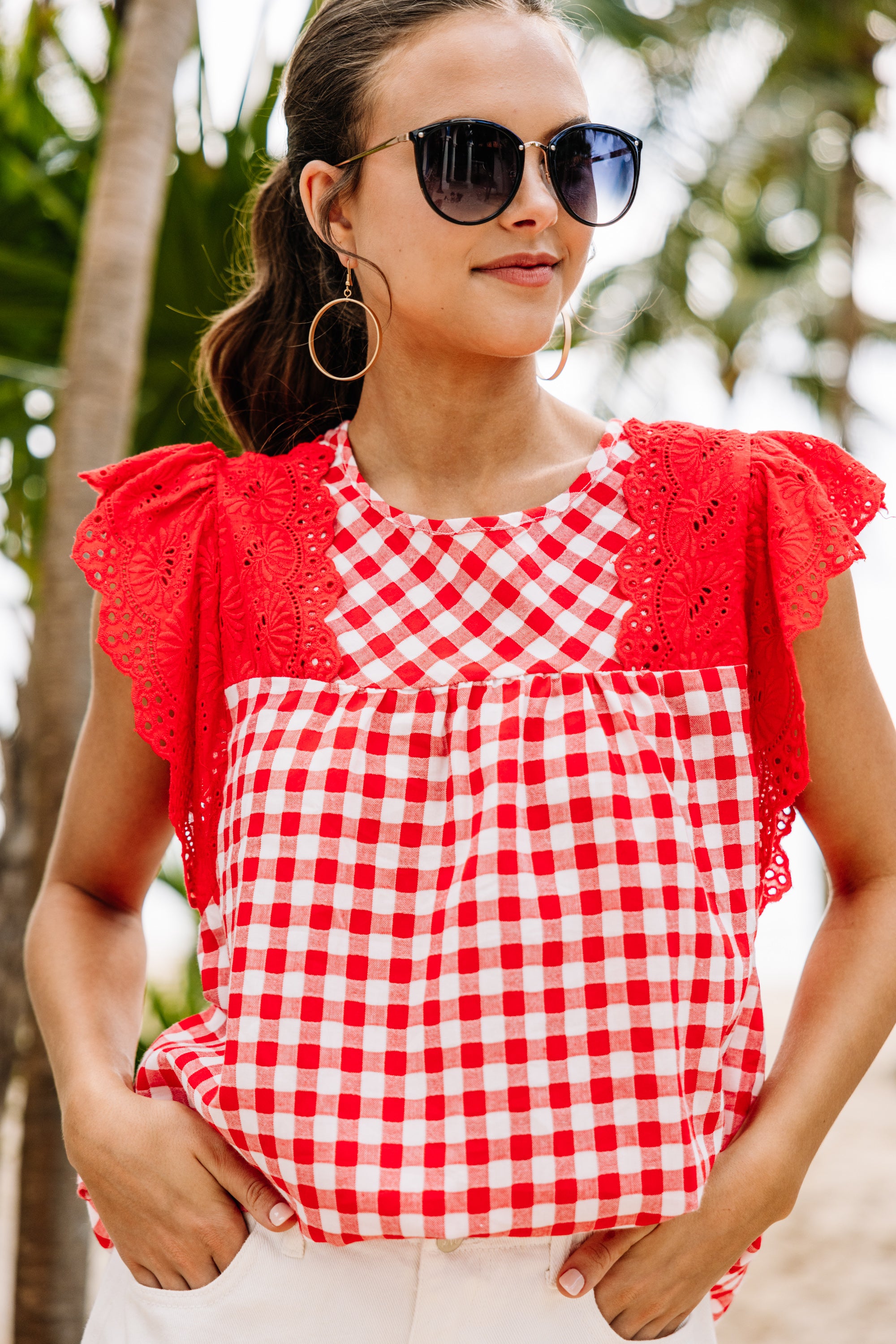 Enchanting Darling Dreamer Red Gingham Top - A Summer Must-Have