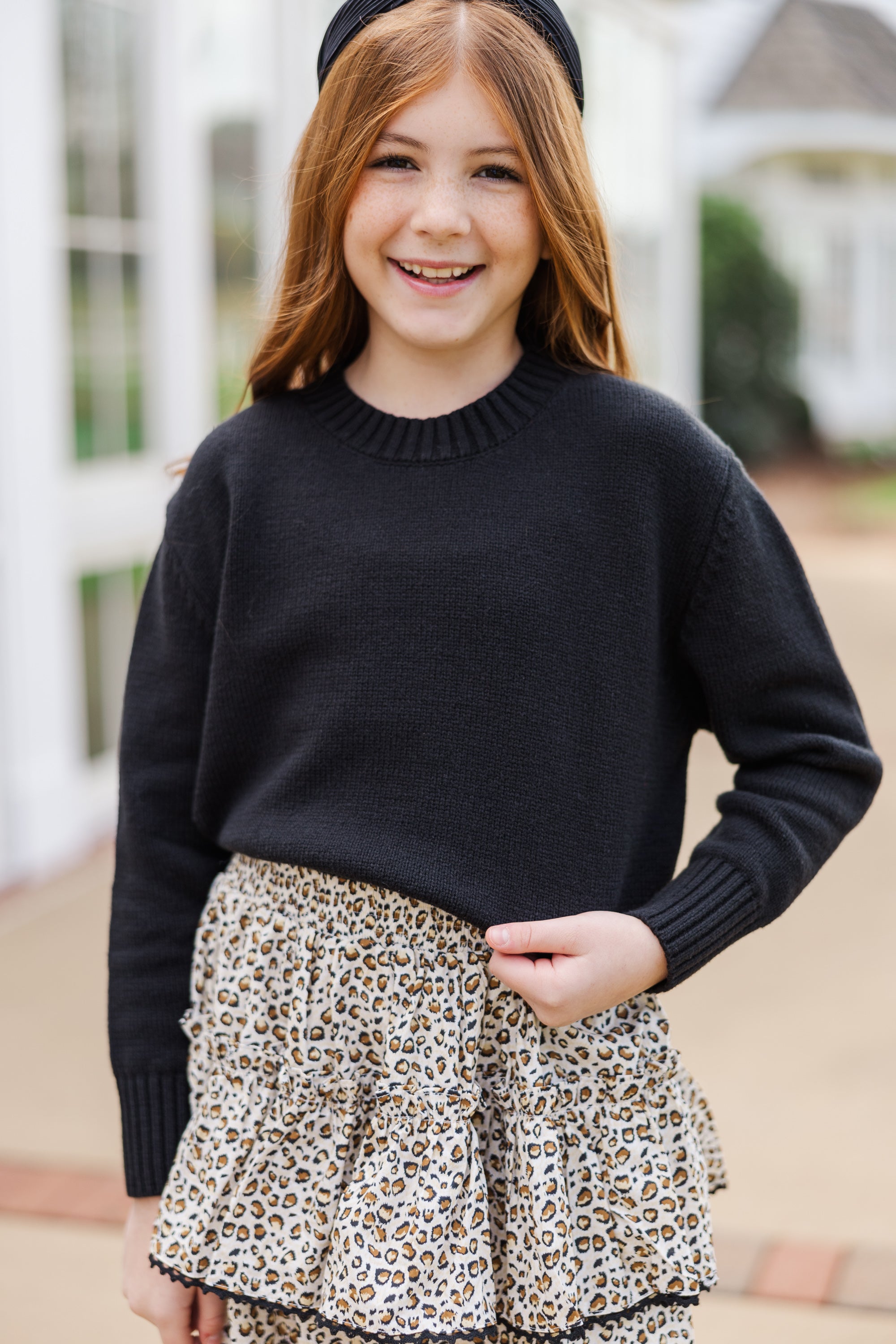 Lucy's Enchanting Black Sweater for Girls