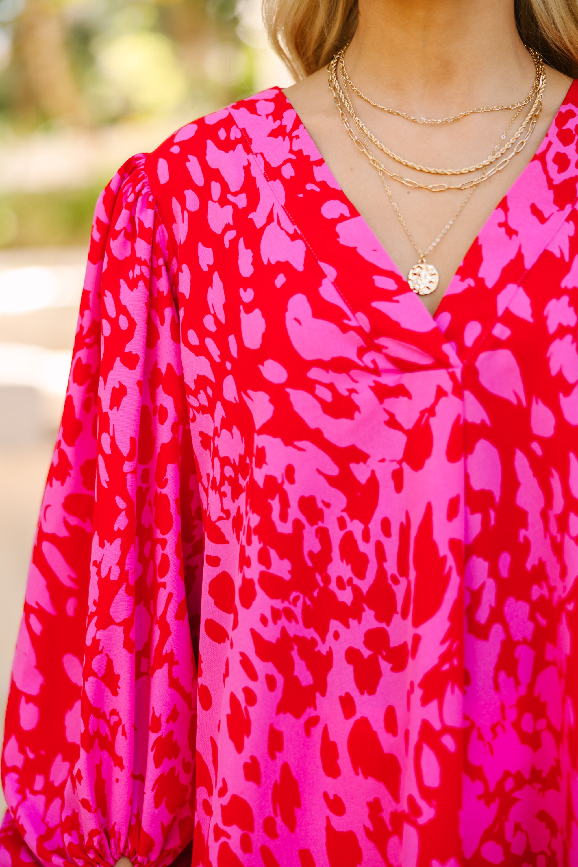 Feeling Fabulous Fuchsia Pink Leopard Blouse