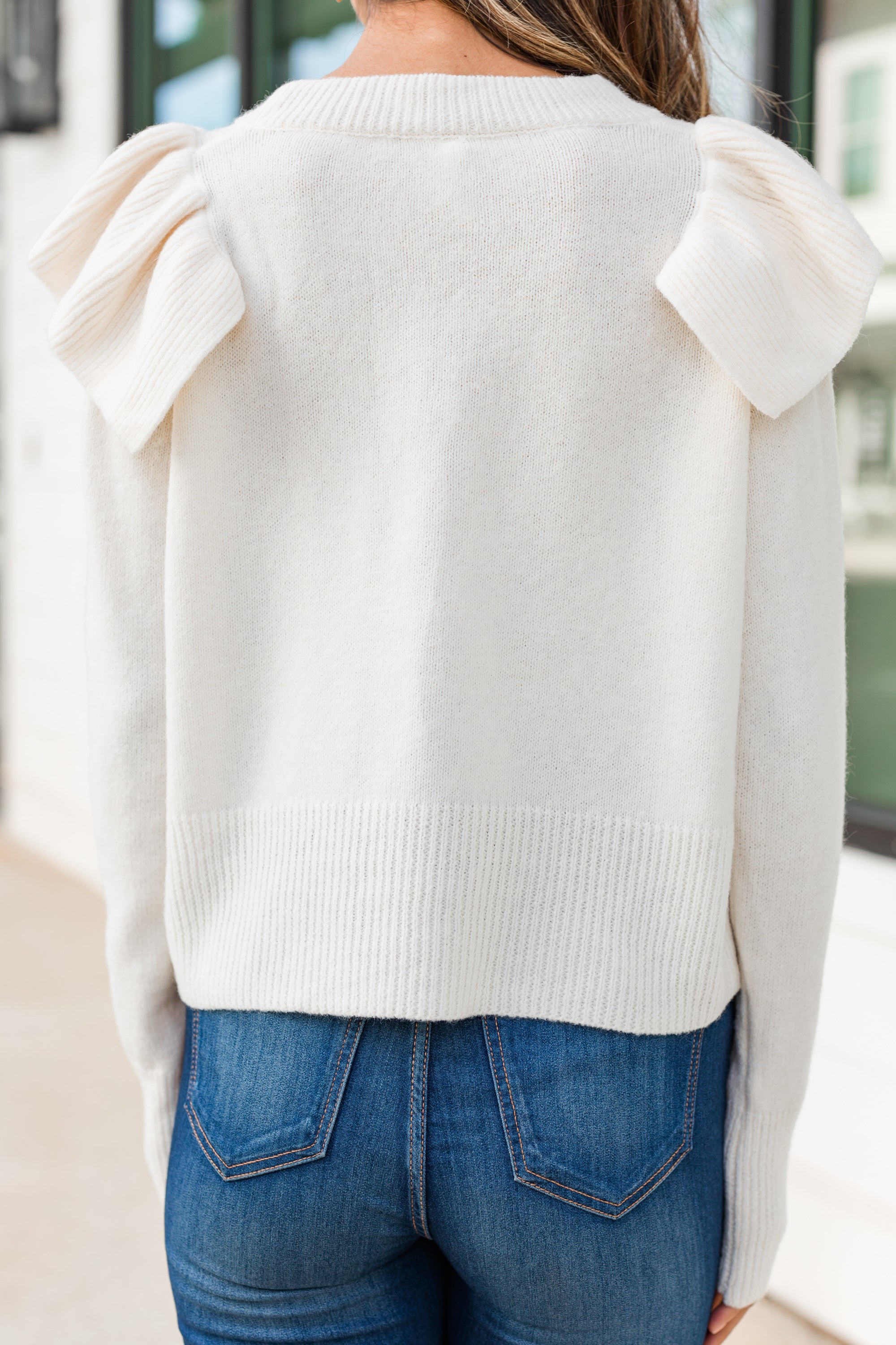 Charming Ivory White Ruffled Frill Sweater