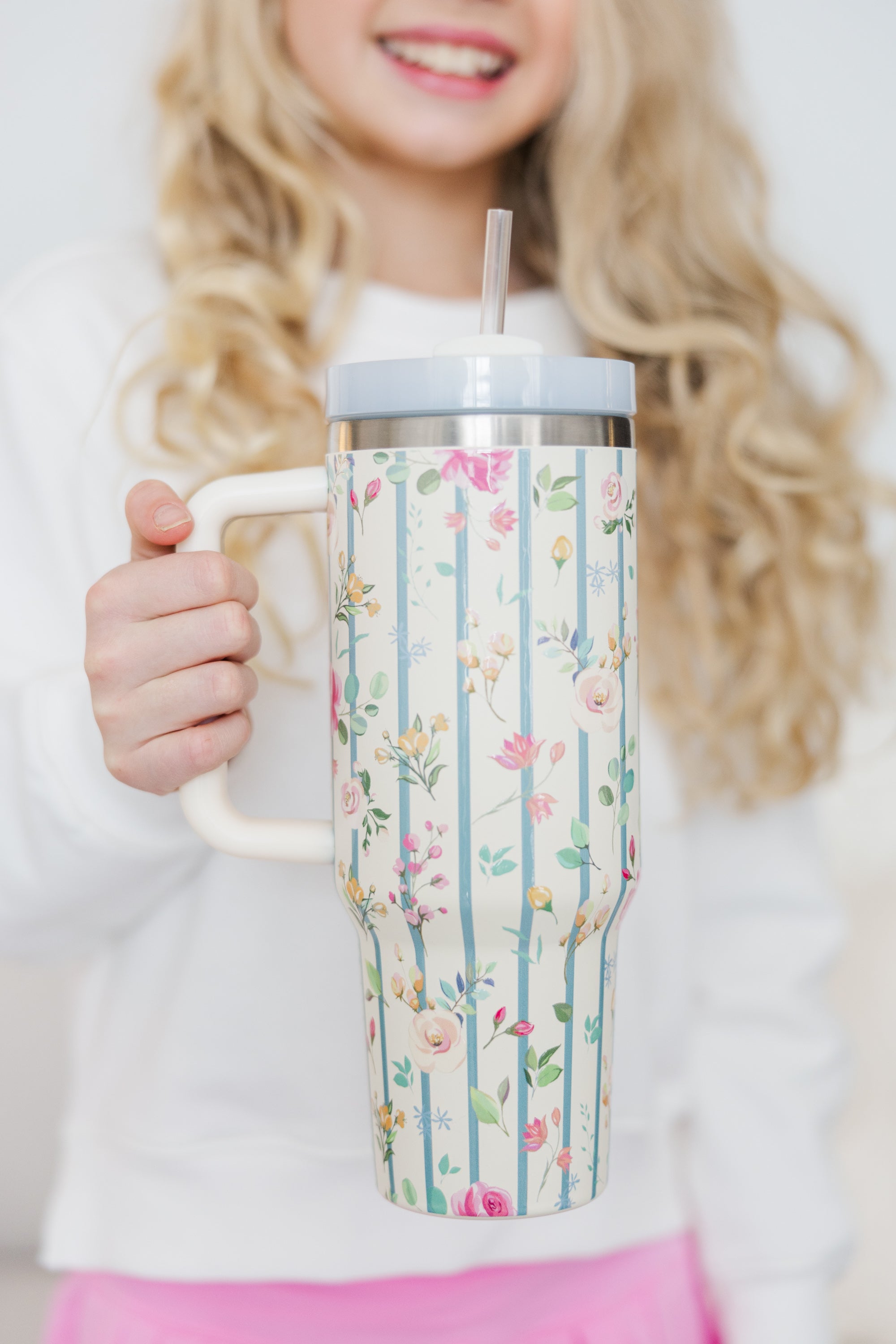 Lindsey's Adorable Blue Floral 40 oz Cup for Girls