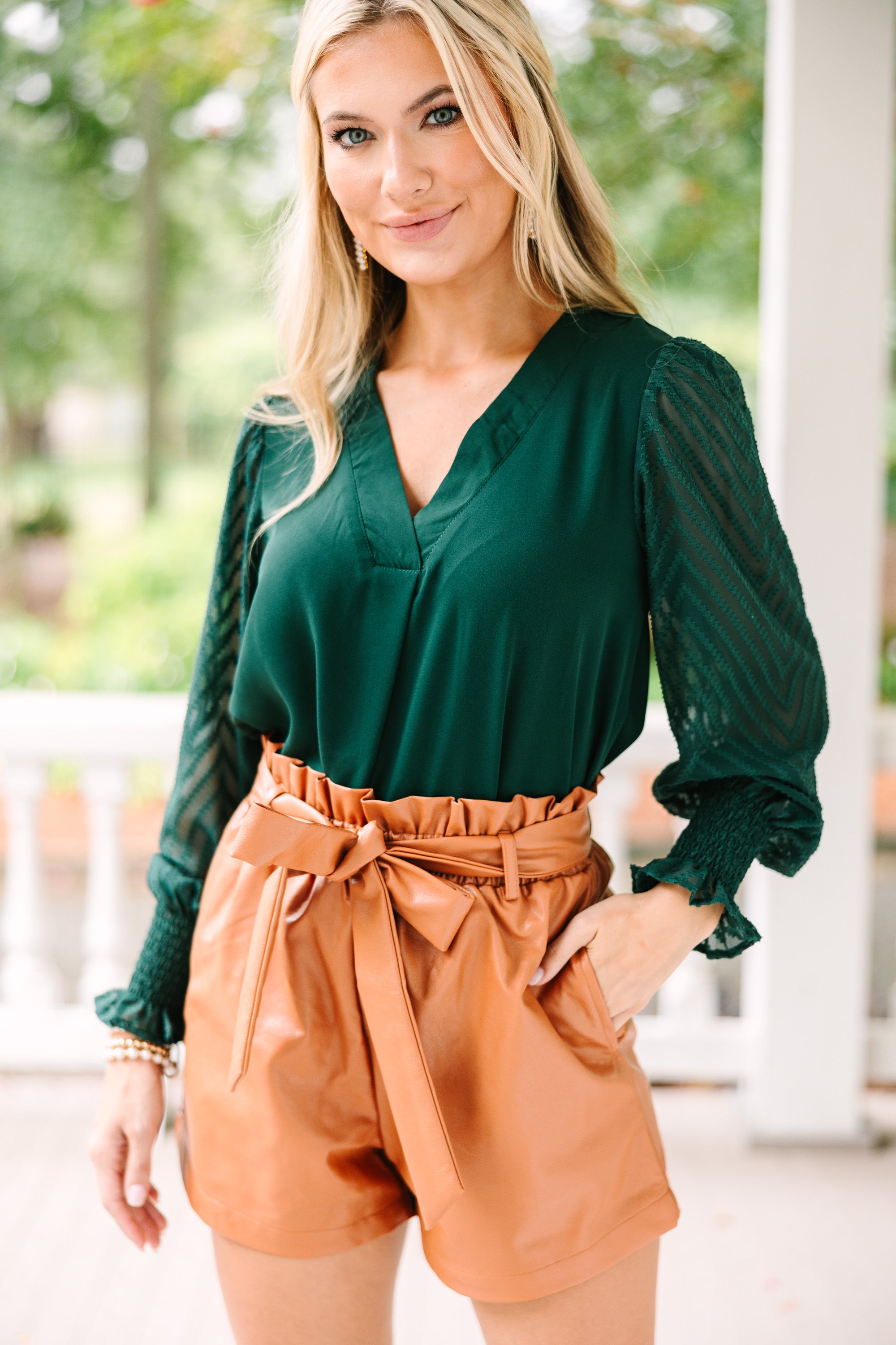 Stunning Hunter Green Best - Behavior Blouse