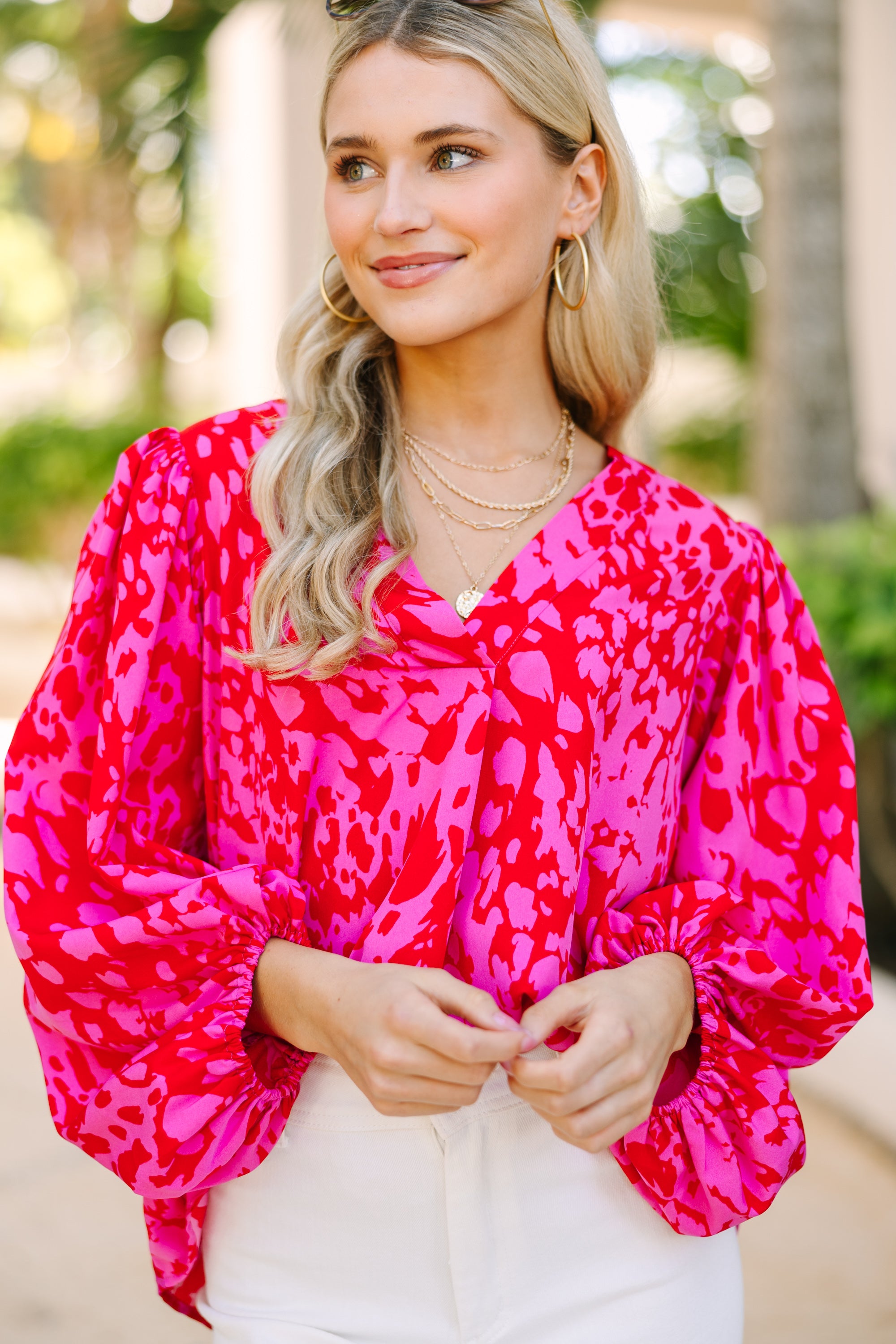 Feeling Fabulous Fuchsia Pink Leopard Blouse