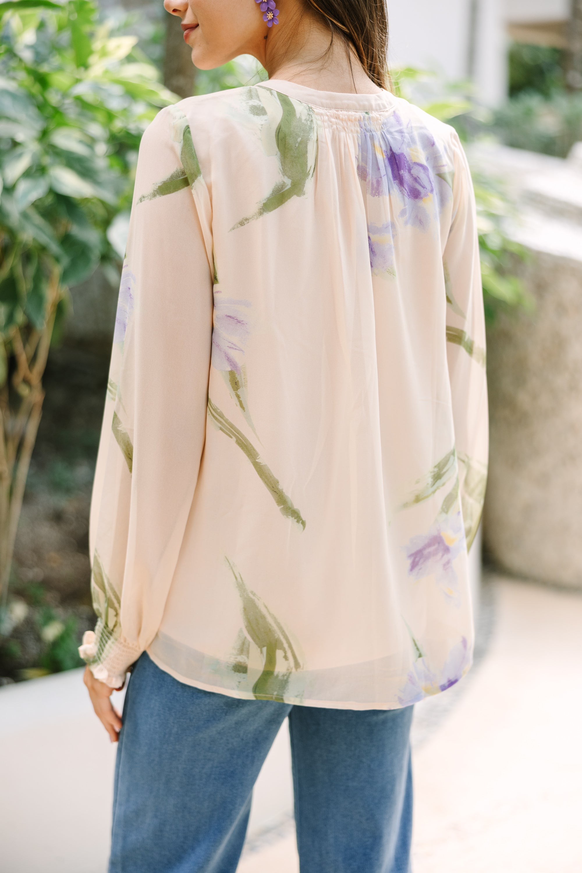 Irresistible Fresh Start Peach Pink Floral Blouse