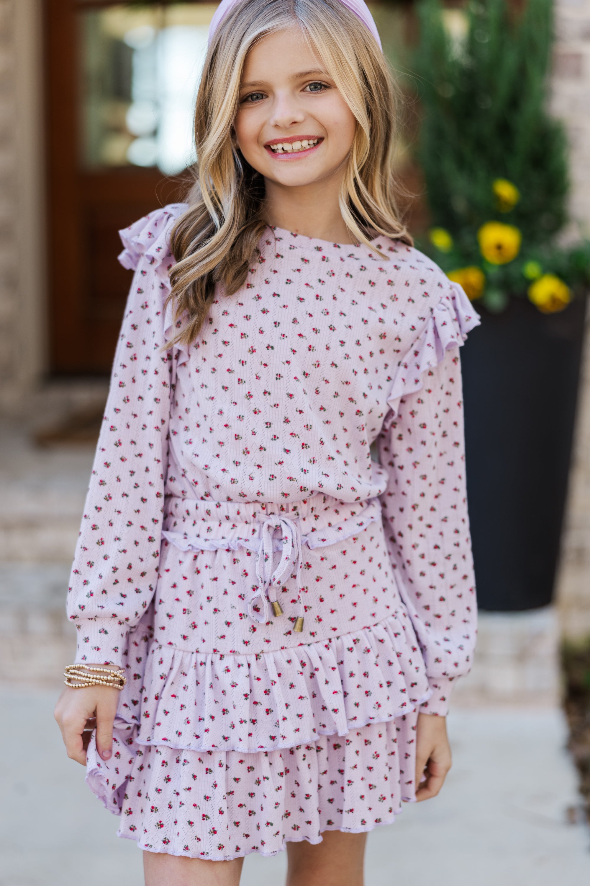 Girls' Lavender Purple Ditsy Floral Skort: Take the Fashion Leap!