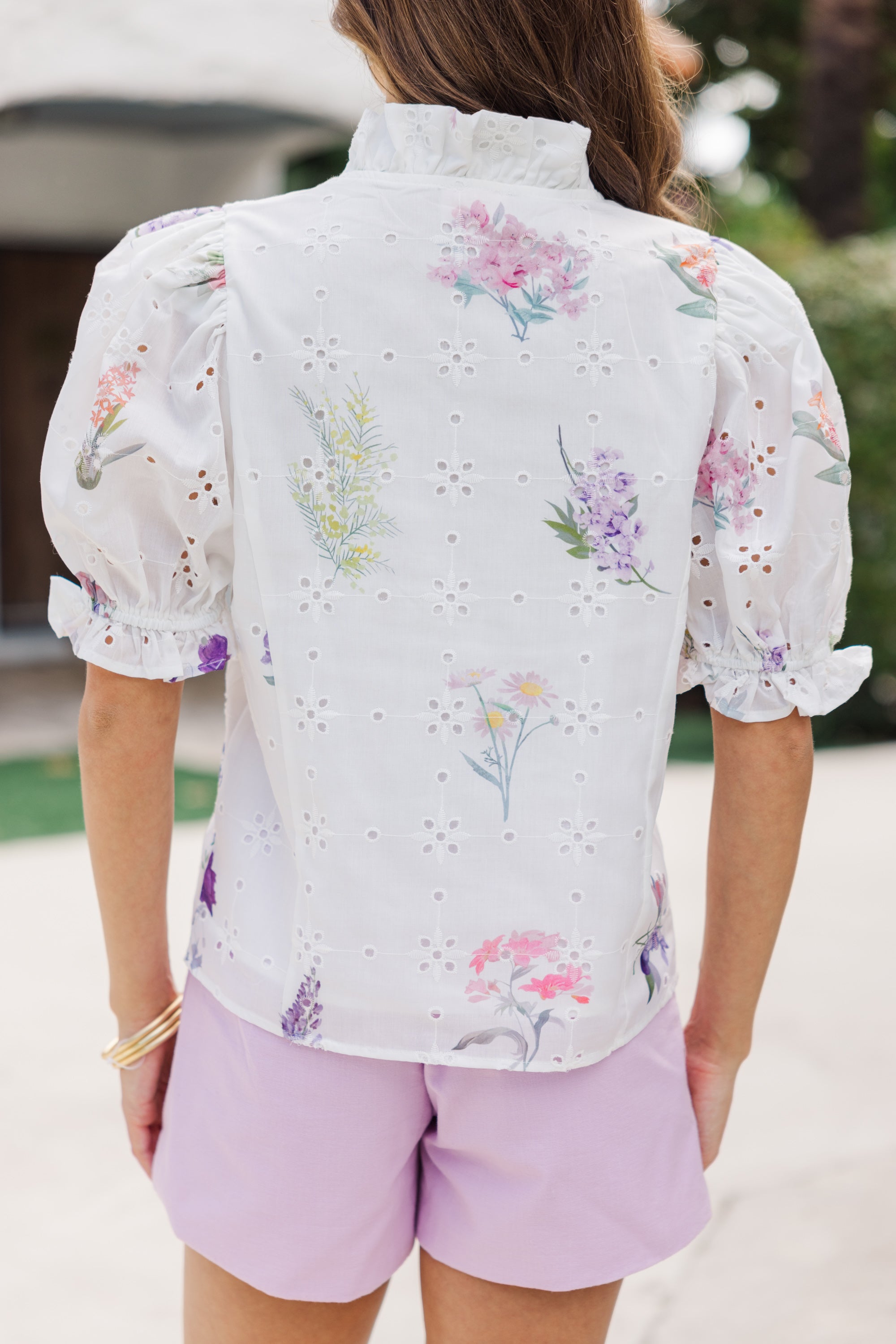 Discover Your Style with the Enchanting White Floral Eyelet Blouse