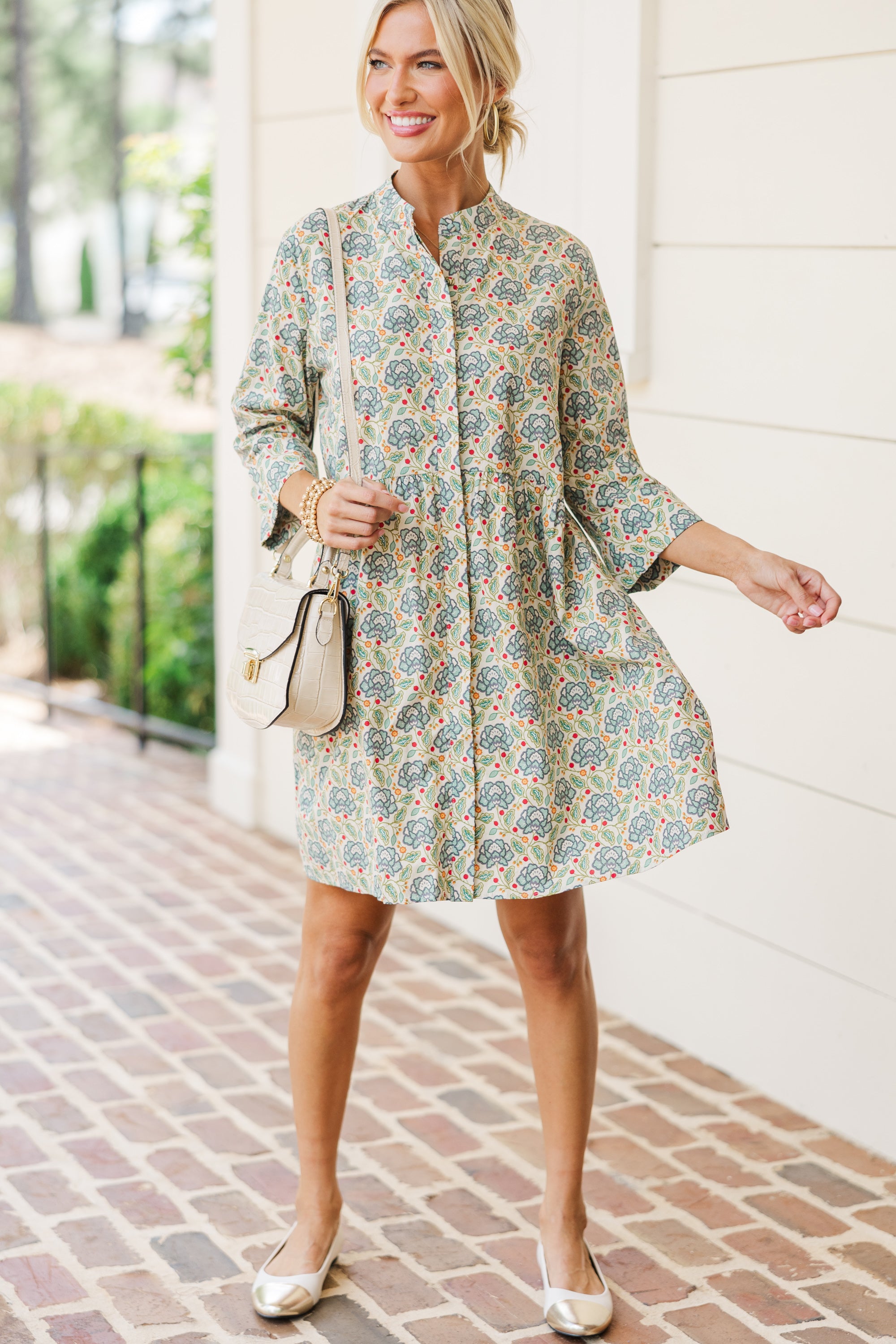 Always The One Enchanting Green Floral Dress