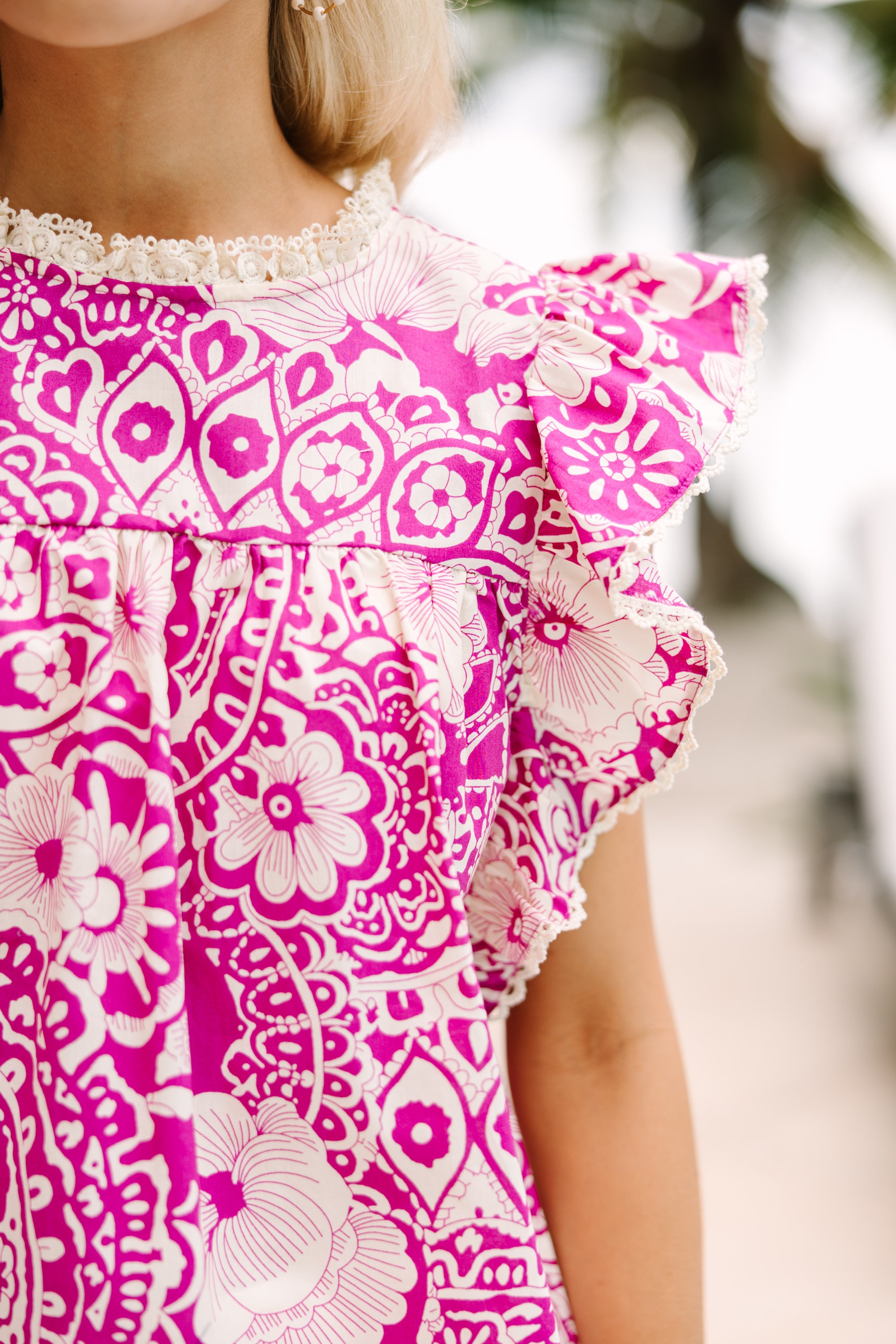 Discover Your Style with Magenta Pink Floral Blouse