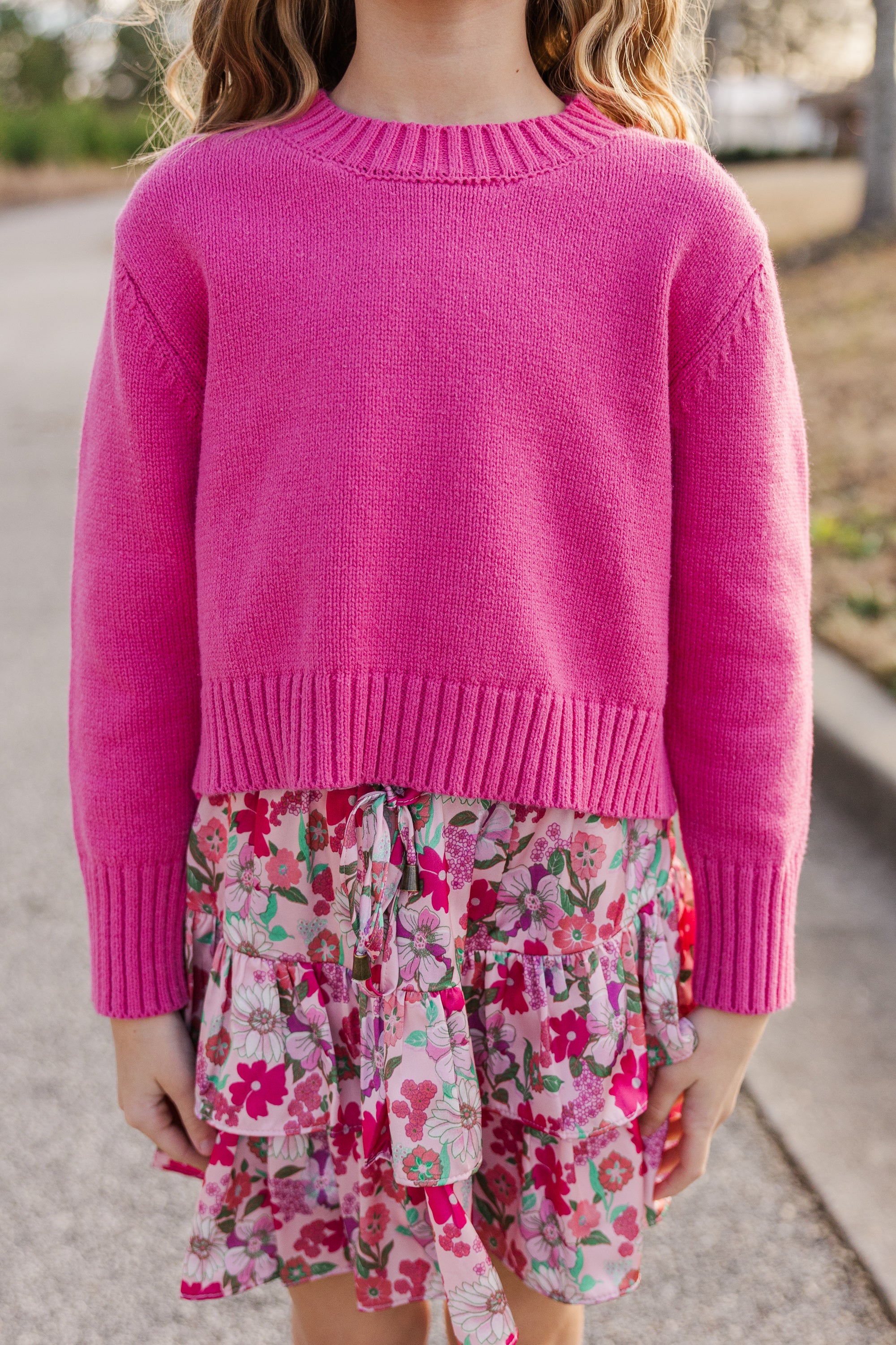 Lucy Fuchsia Pink Sweater for Girls - Absolutely Adorable!