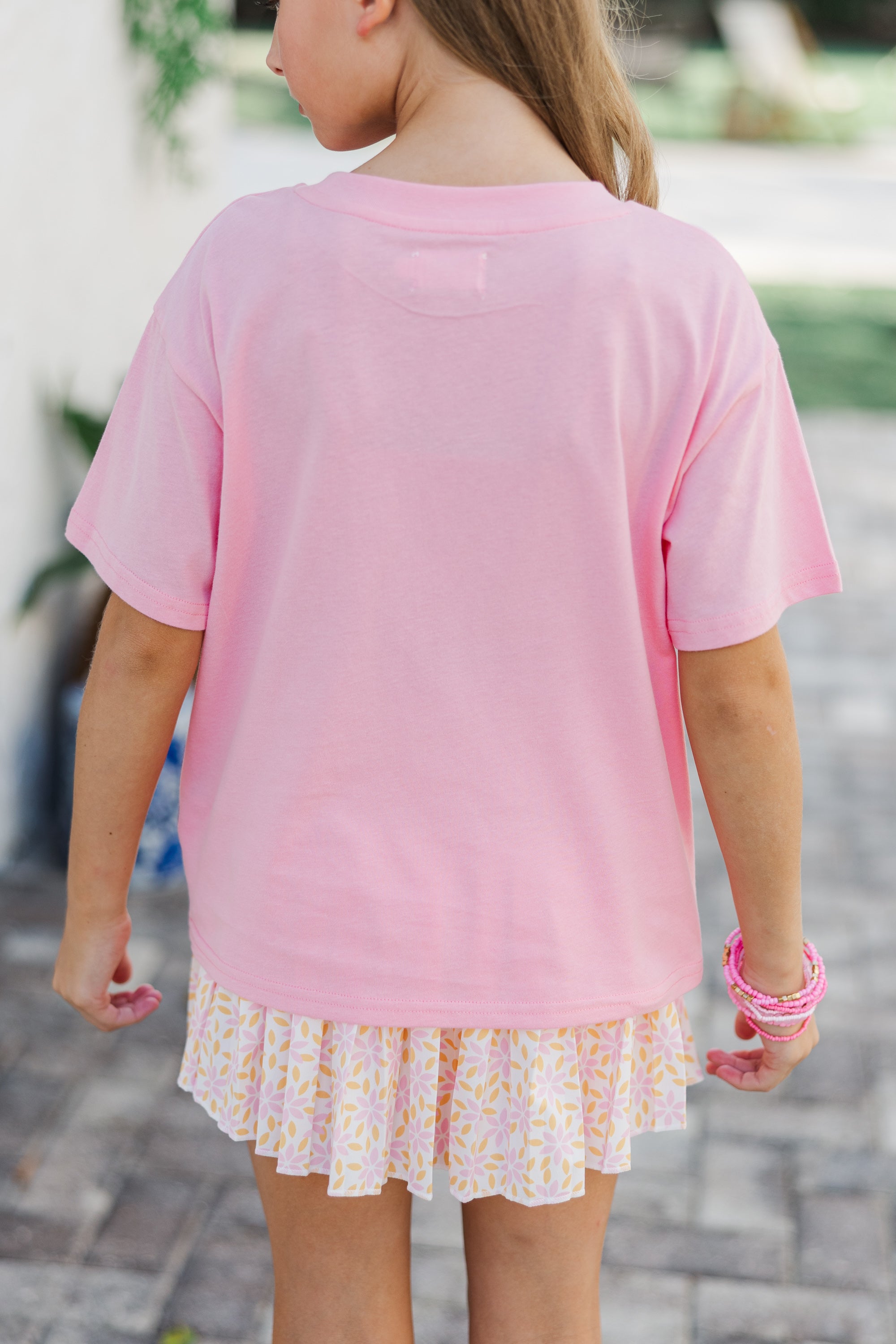 Girls' Sunshine Day Happiness Blush Graphic Tee - Must-Have!