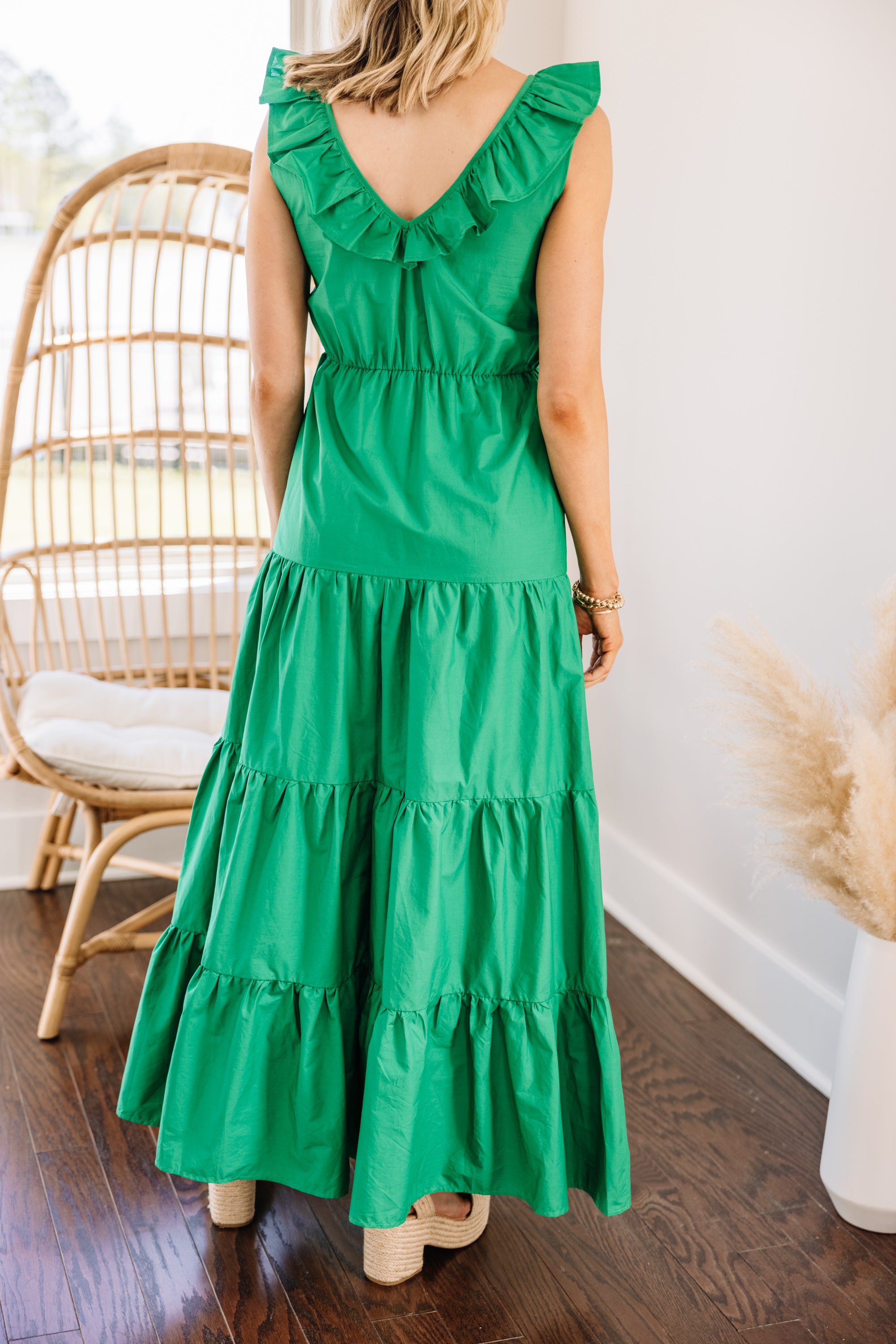 Stunning Kelly Green Around We Go Maxi Dress