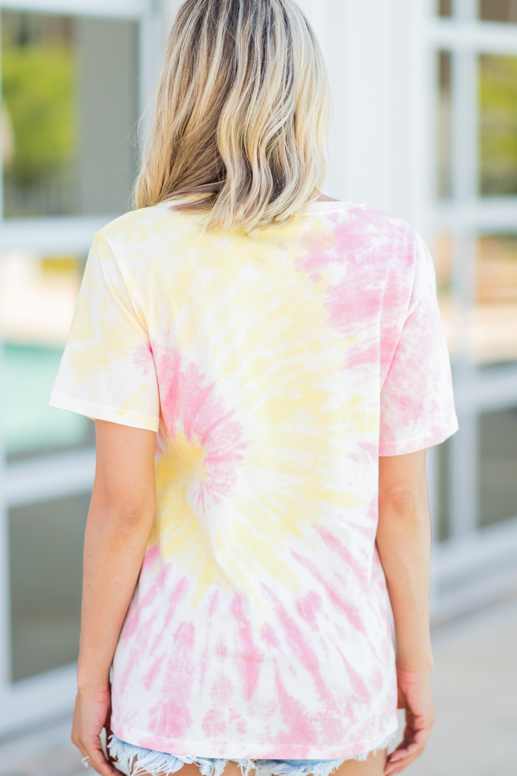 Free Bird America's Stunning Yellow Graphic Tie - Dye Tee