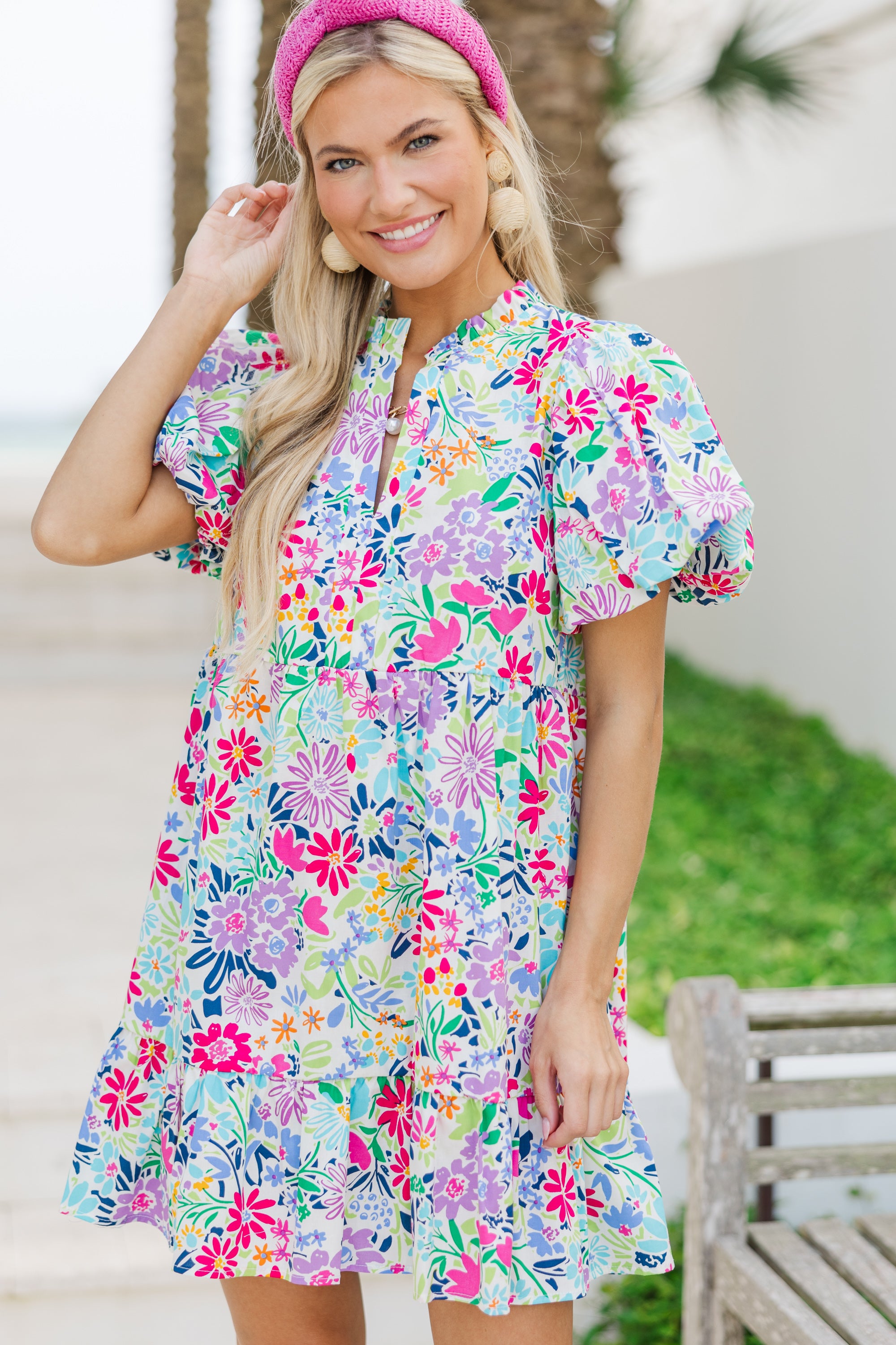 Enchanting Fuchsia Floral Babydoll Dress for Ultimate Joy