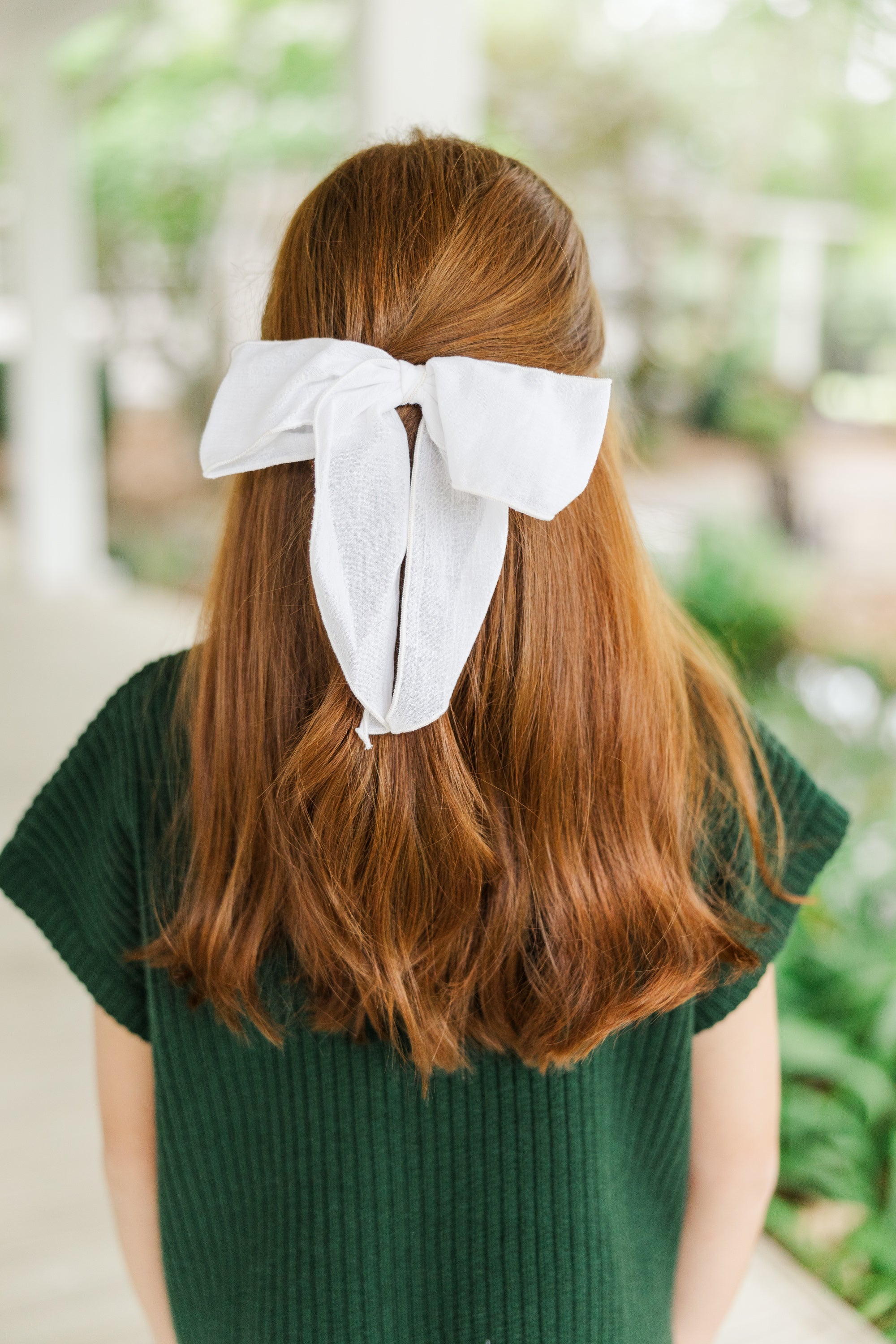 Girls' Hopeful White Gauze Hair Bow: Adorable Accessory