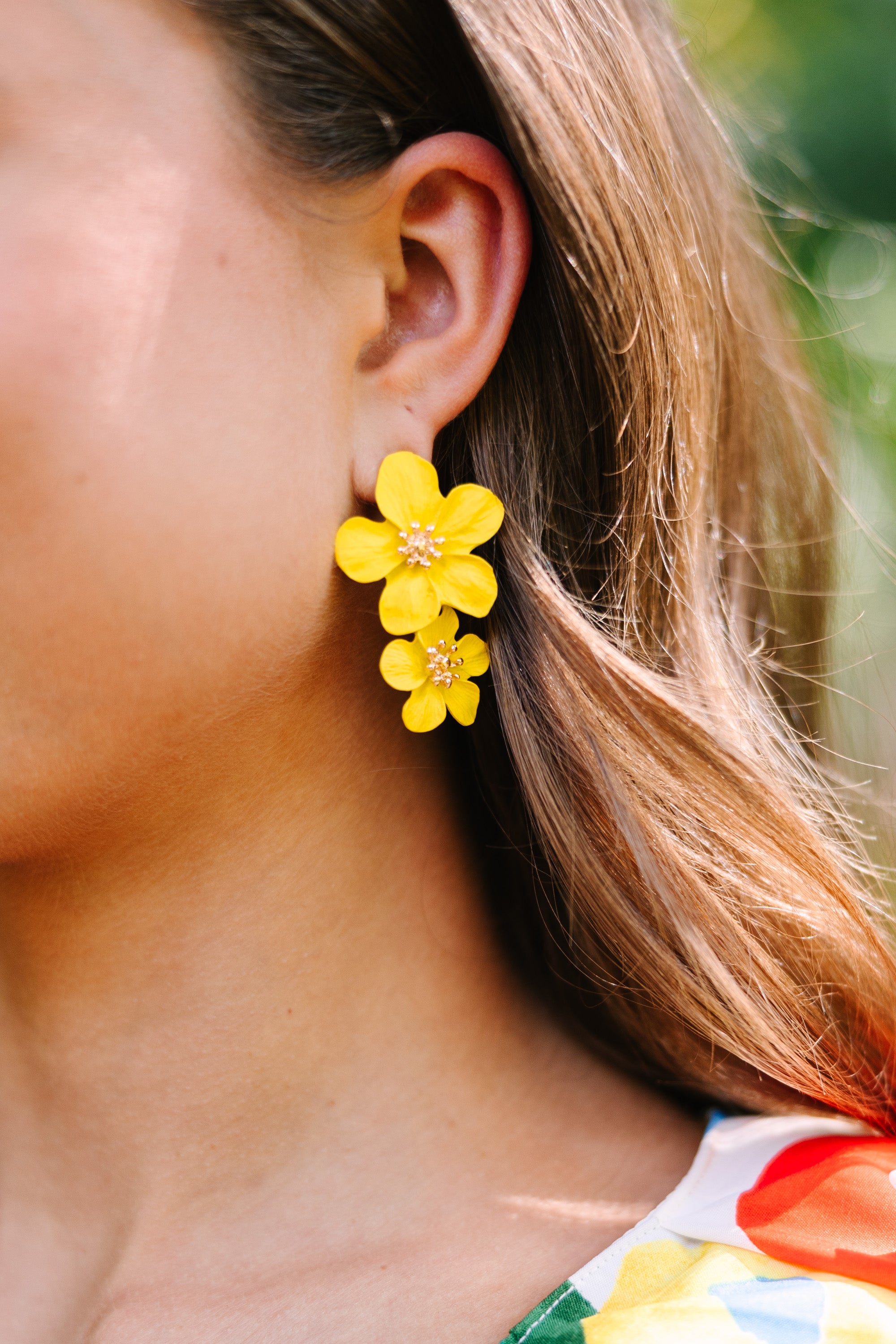 Gorgeous Full Bloom Yellow Floral Earrings for Spring