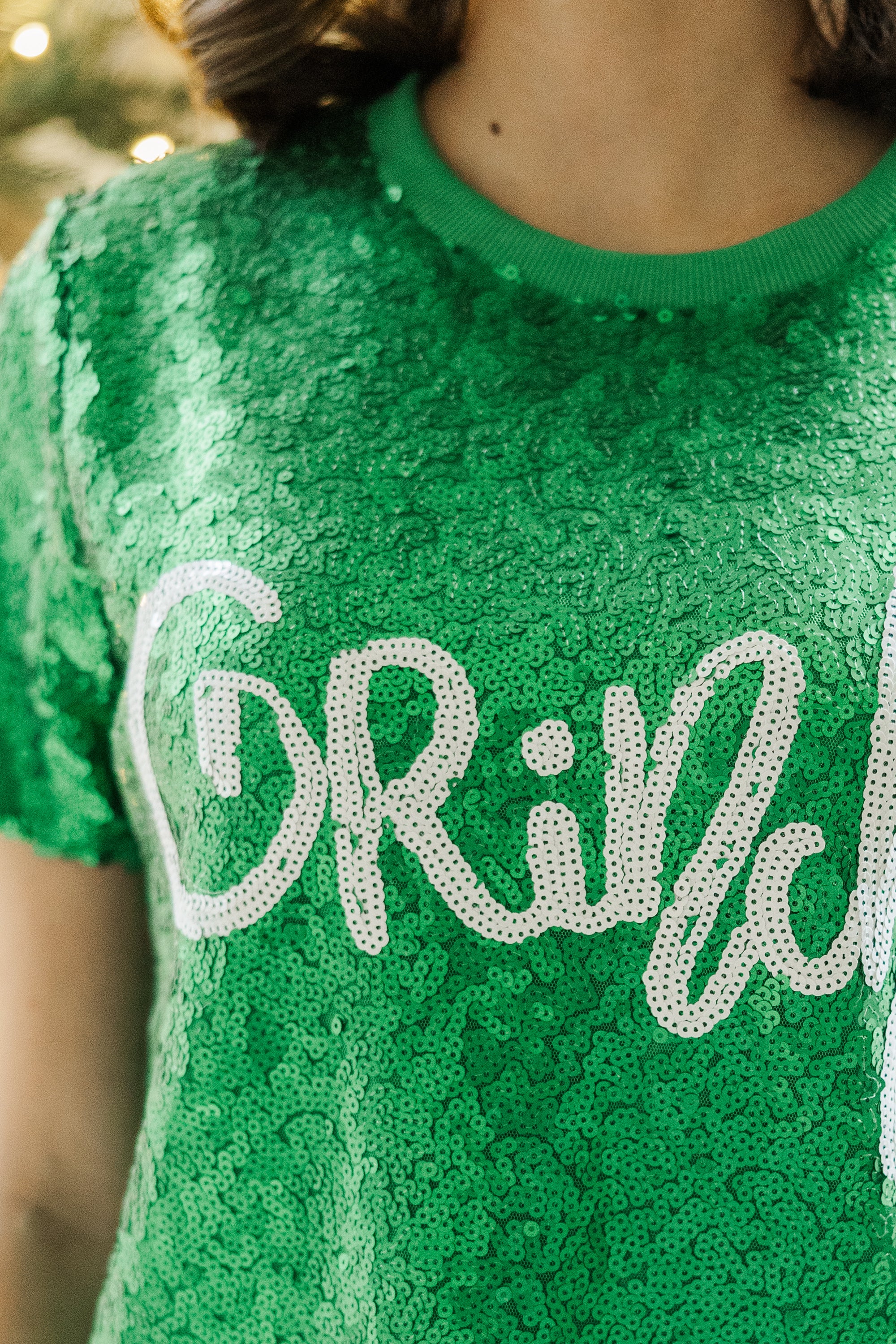 Irresistible Grinchy Green Sequin Tee - Sparkle this Holiday!