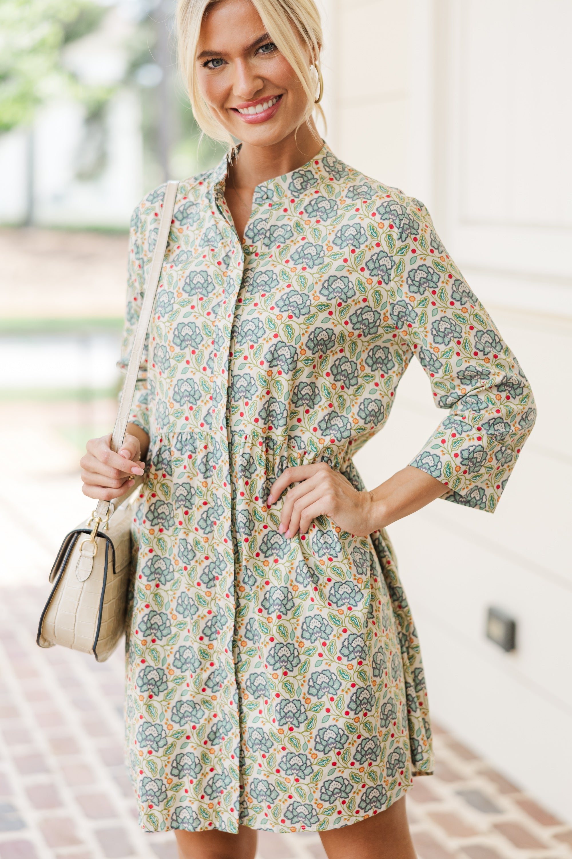 Always The One Enchanting Green Floral Dress