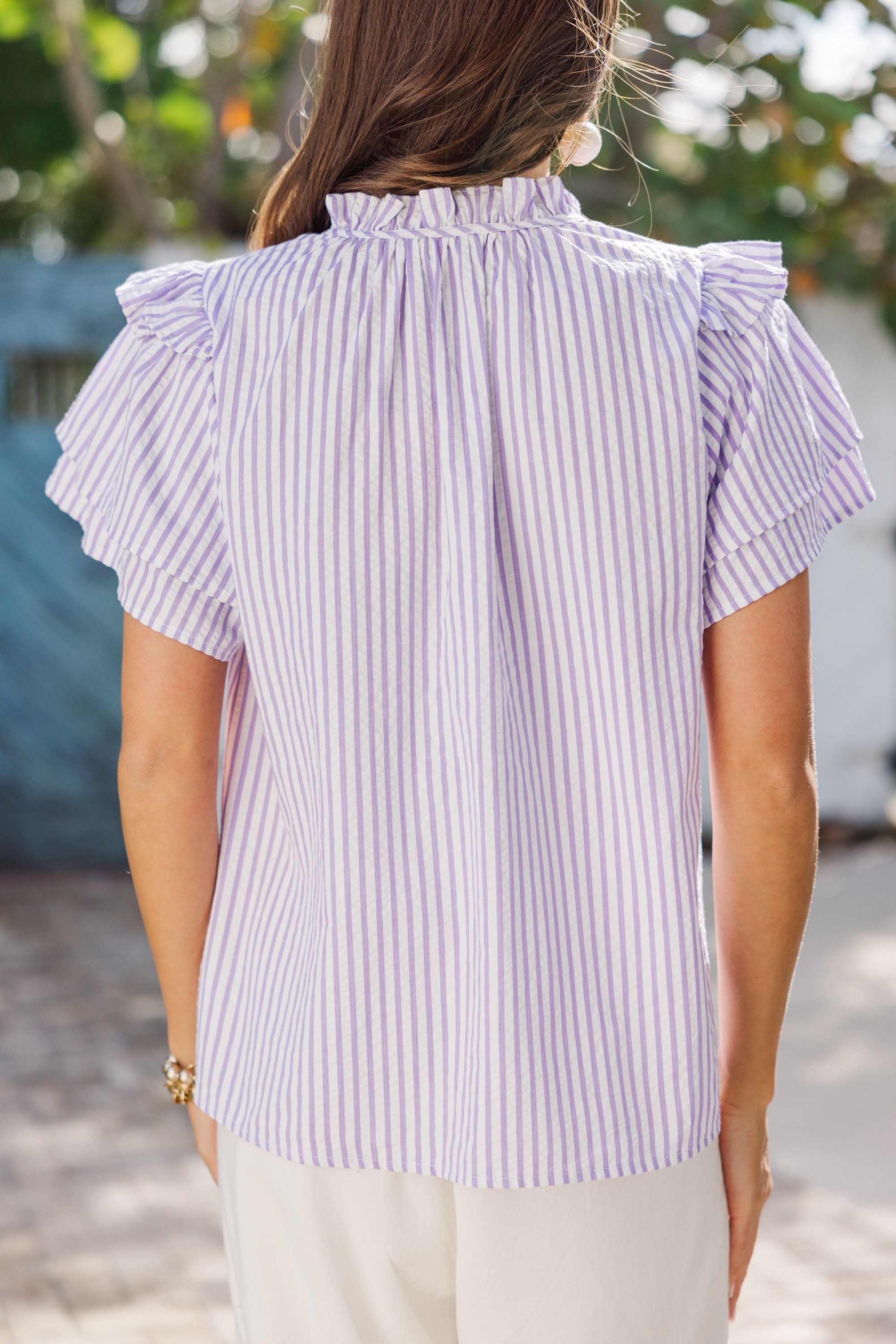 Gorgeous Lavender Striped Blouse - A Must - Have!