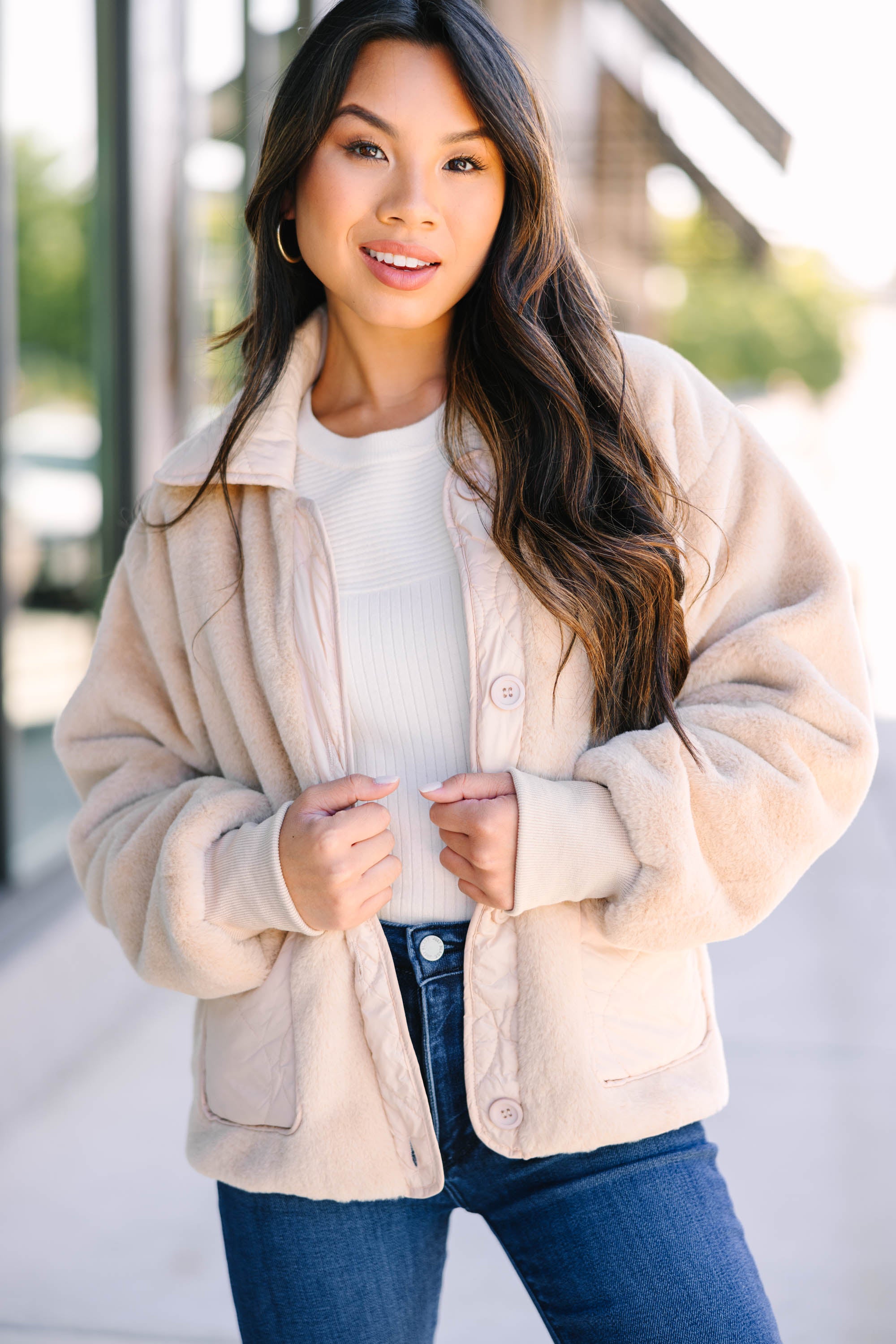 Discover Your Style with the Taupe Brown Faux Fur Jacket